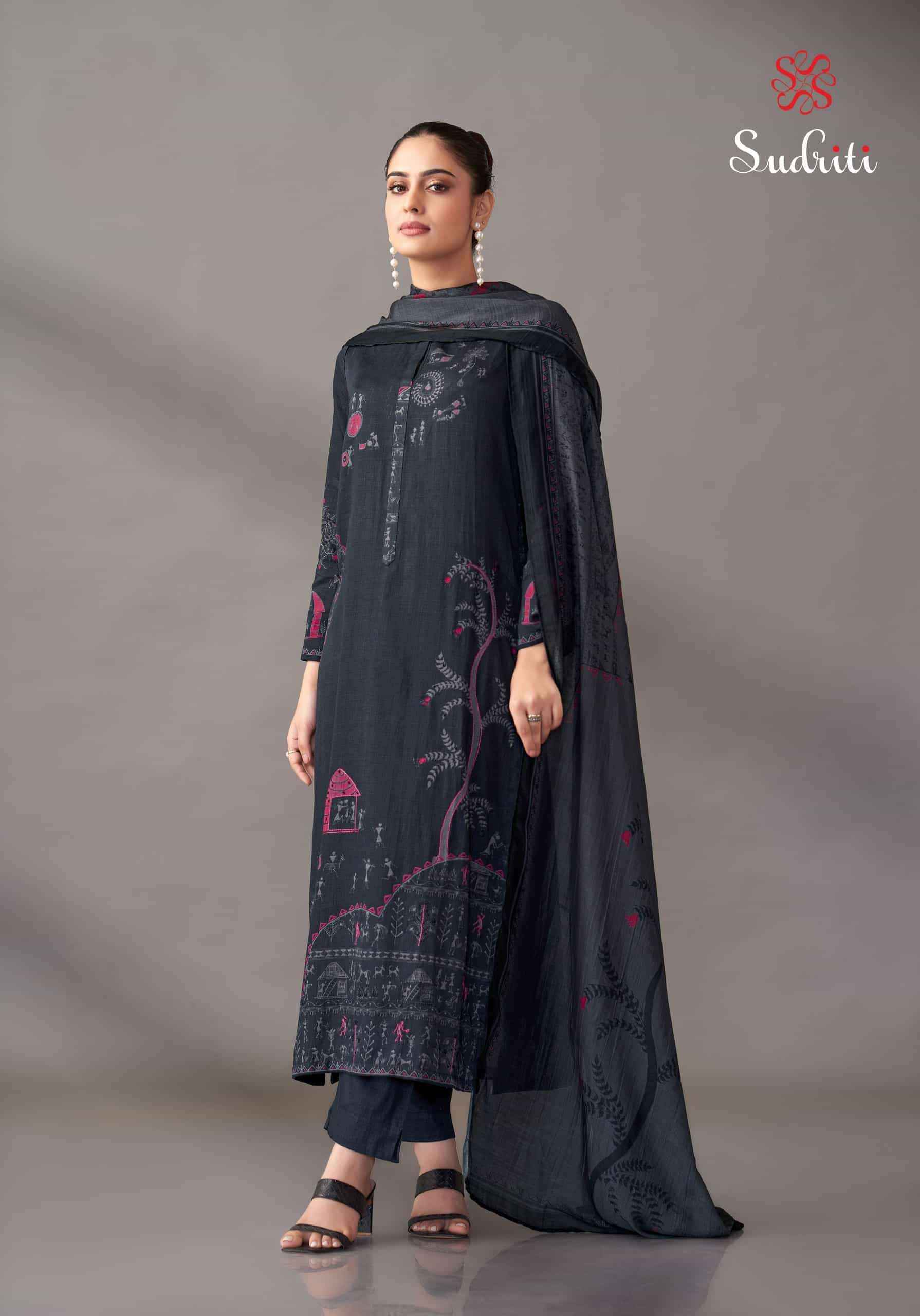 Sudriti Habiba Italian Satin Dress Material Collection ( 6 Pcs Catalog )