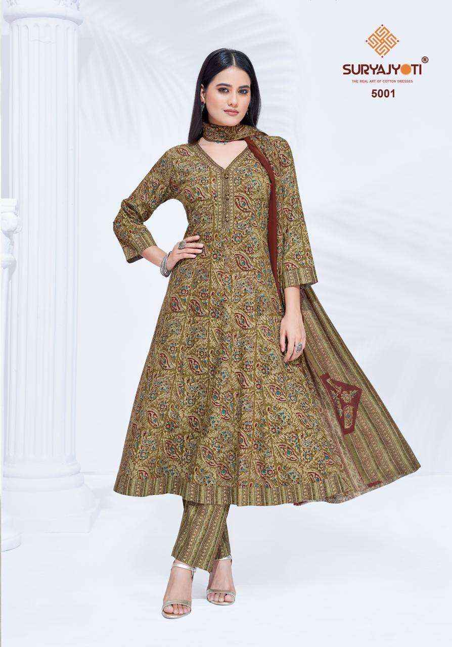 Suryajyoti Rashi Vol 5 Readymade Cotton Anarkali Suit Wholesale Suppliers ( 10 Pcs Catalog )