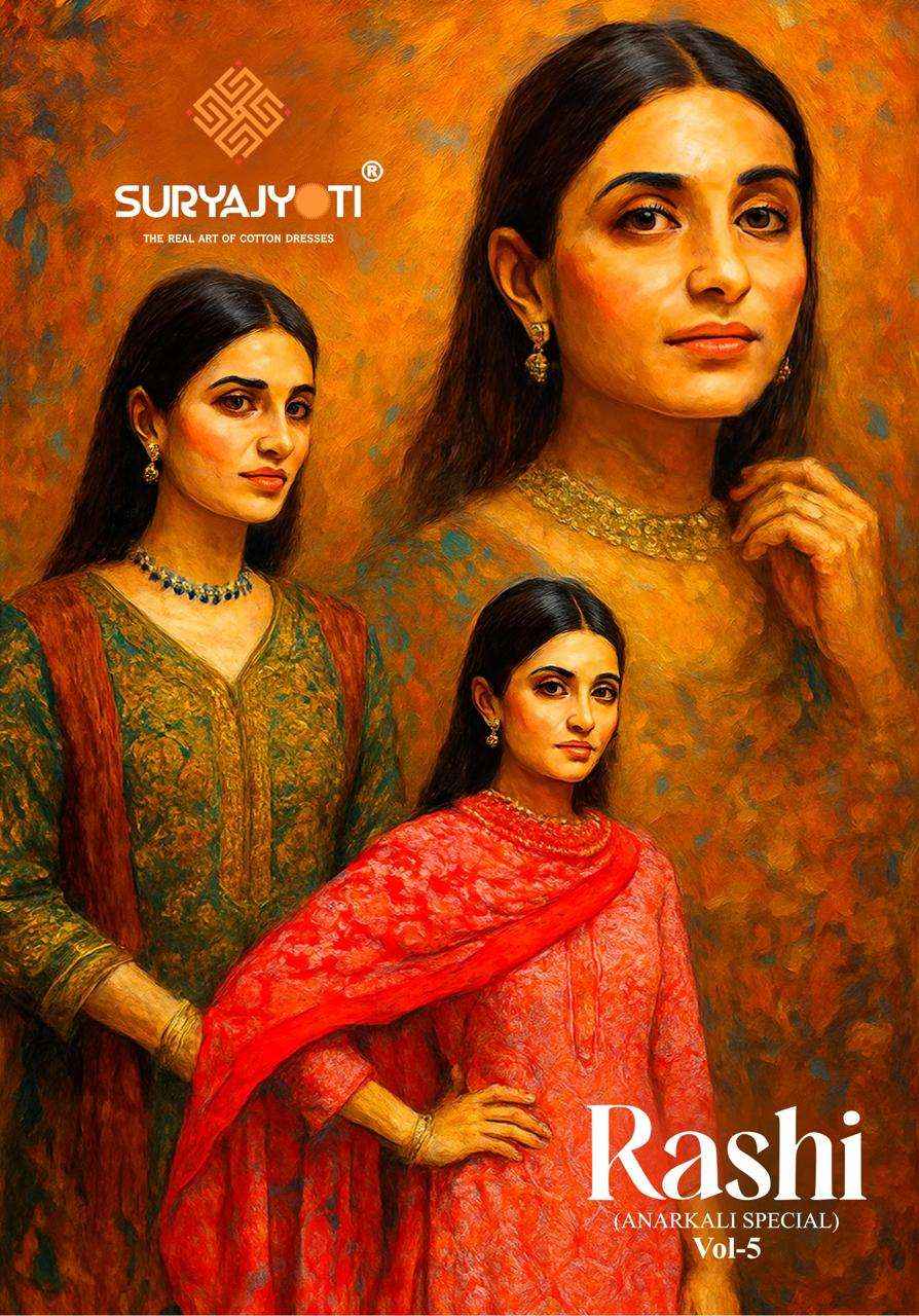 Suryajyoti Rashi Vol 5 Readymade Cotton Anarkali Suit Wholesale Suppliers ( 10 Pcs Catalog )