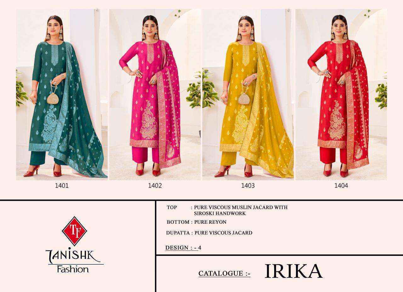 Tanishk Fashion Irika Muslin Jacquard - Buy Ladies Dress Materials Online in India ( 4 pcs Catalogue )