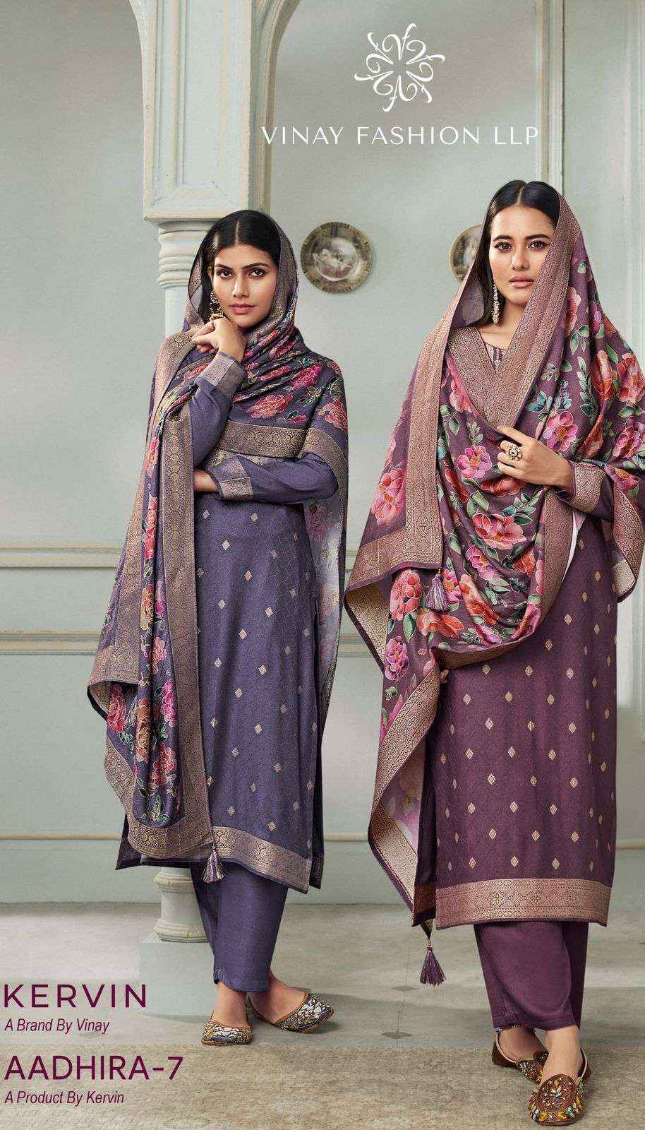 Vinay Fashion Kervin Aadhira Vol 7 Pashmina Jacquard Dress Material Collection ( 6 Pcs Catalog )
