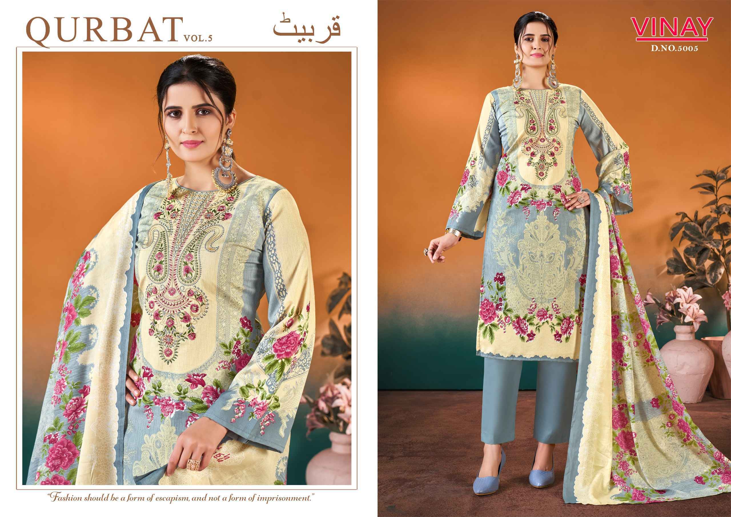 Vinay Qurbat Edition 5 Cotton Dress Material Collection ( 8 Pcs Catalog )