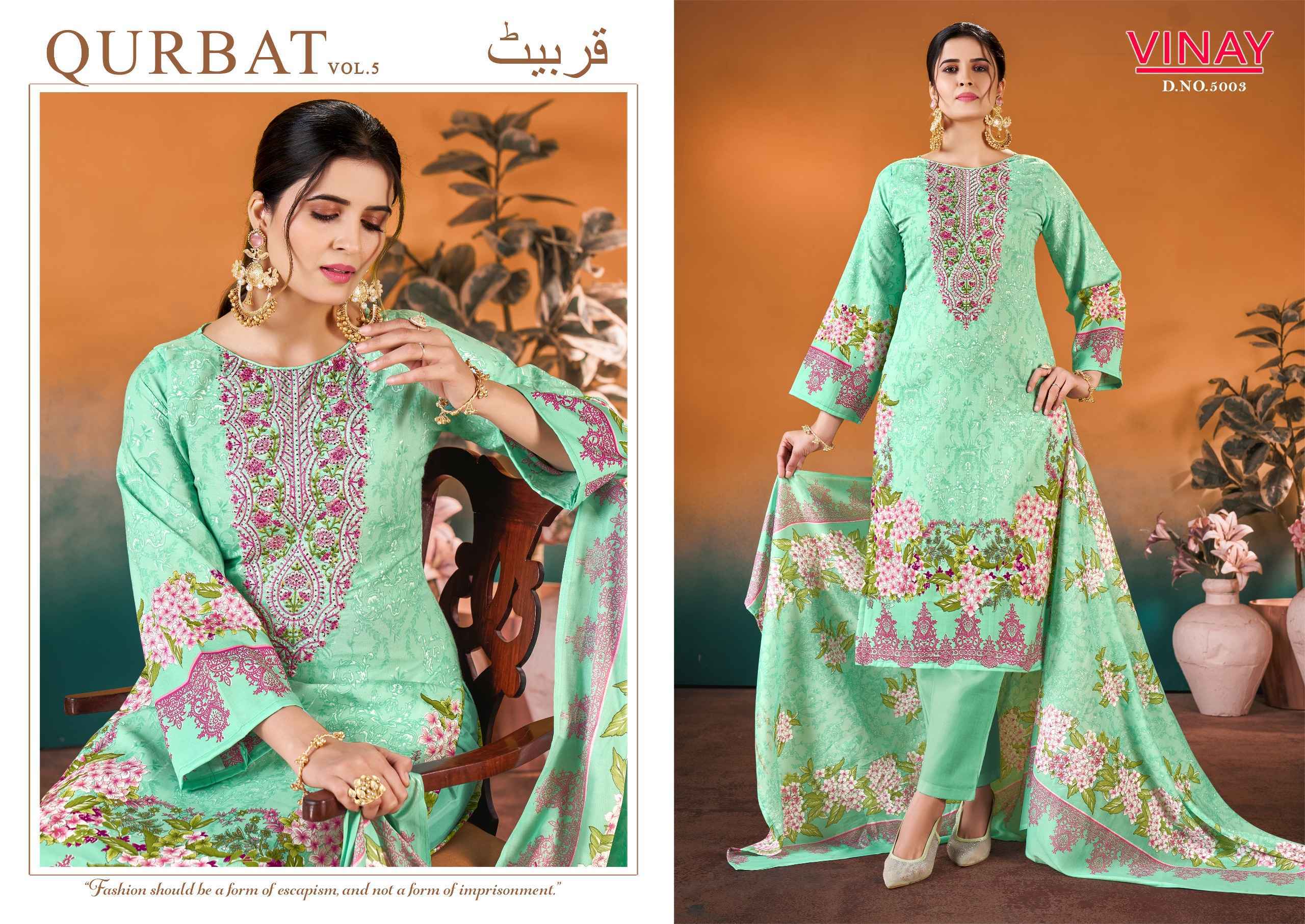 Vinay Qurbat Edition 5 Cotton Dress Material Collection ( 8 Pcs Catalog )