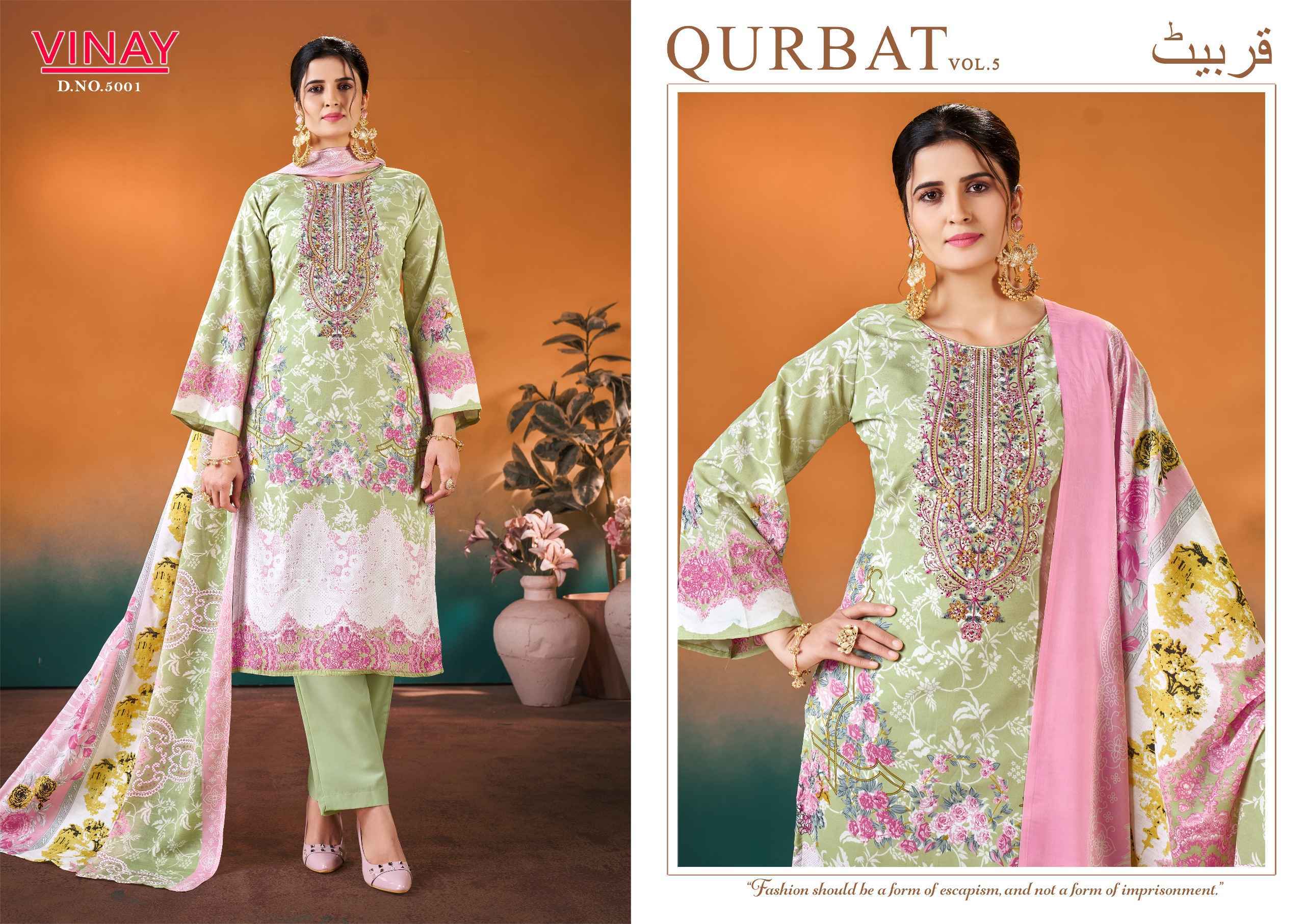Vinay Qurbat Edition 5 Cotton Dress Material Collection ( 8 Pcs Catalog )