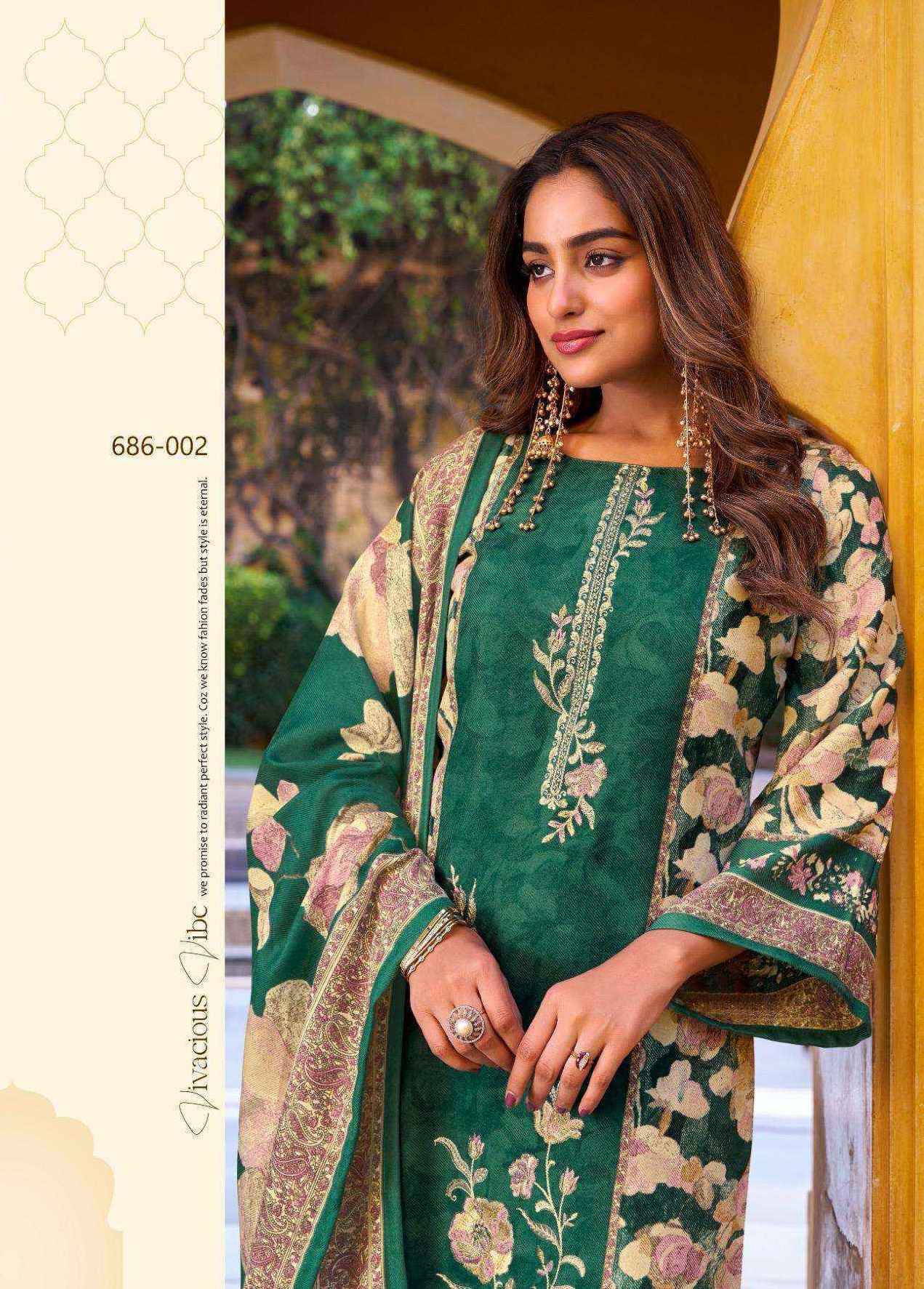 Zulfat Kalamkaari Pashmina Wool Embroidered Work Readymade suits ( 4 Pcs Catalogue )