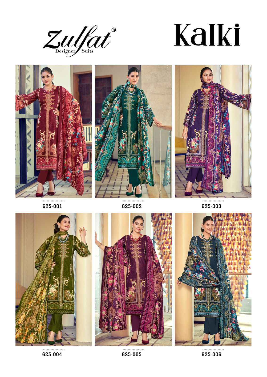 Zulfat Kalki Viscouse Dress Material Wholesale Price ( 6 Pcs Catalog )