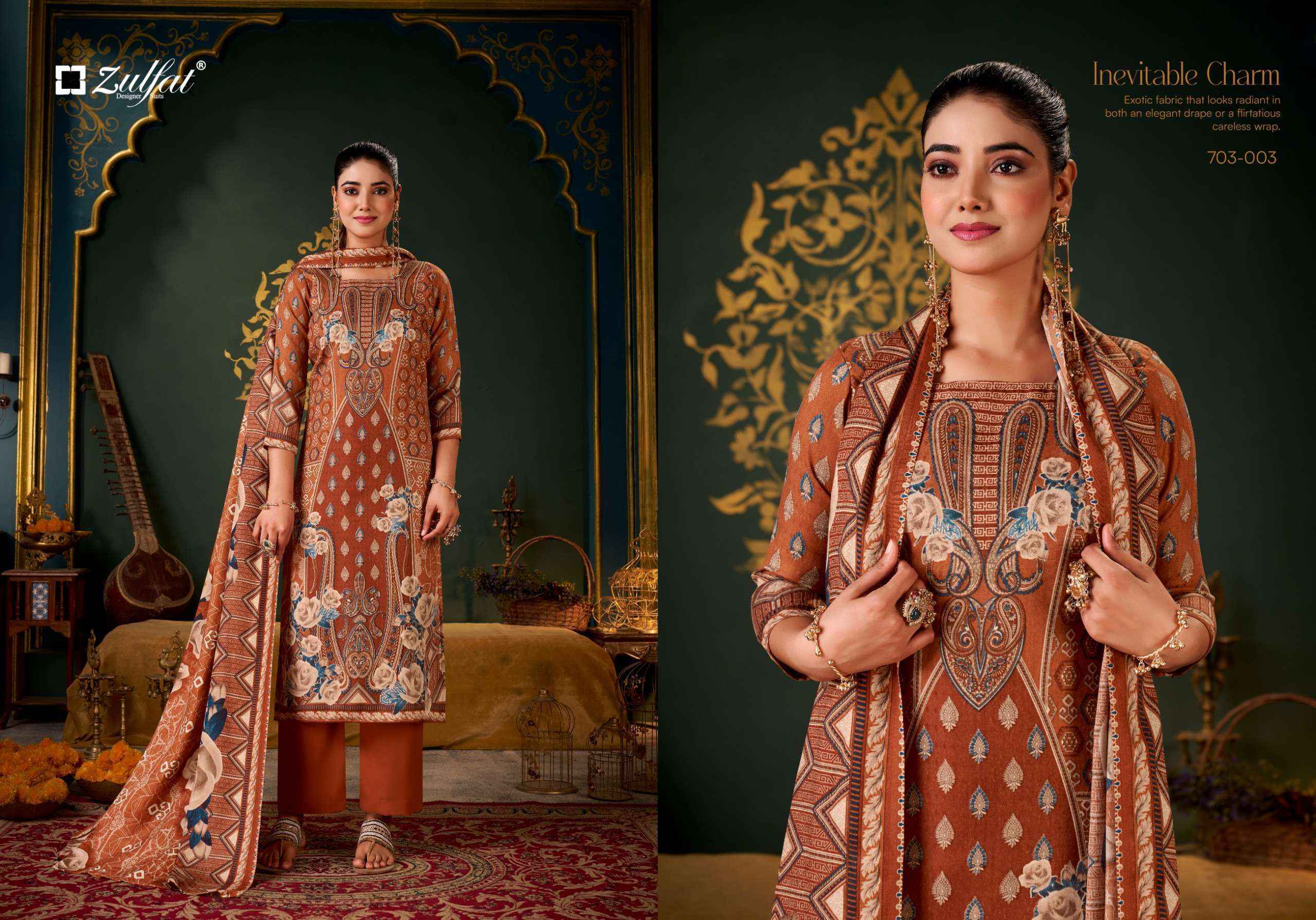 Zulfat Sameera Pashmina Dress Material Wholesale Price ( 4 Pcs Catalog )