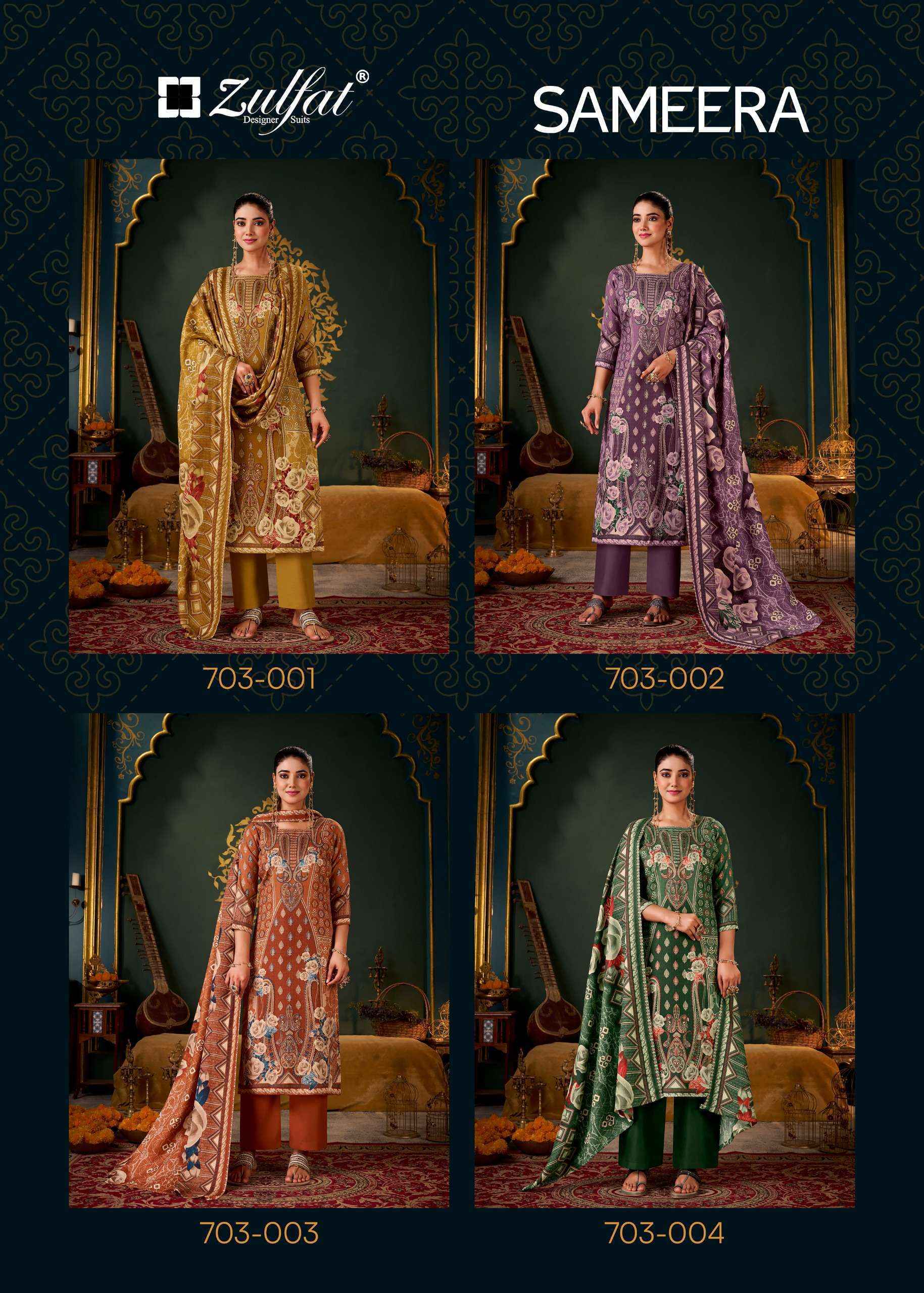 Zulfat Sameera Pashmina Dress Material Wholesale Price ( 4 Pcs Catalog )