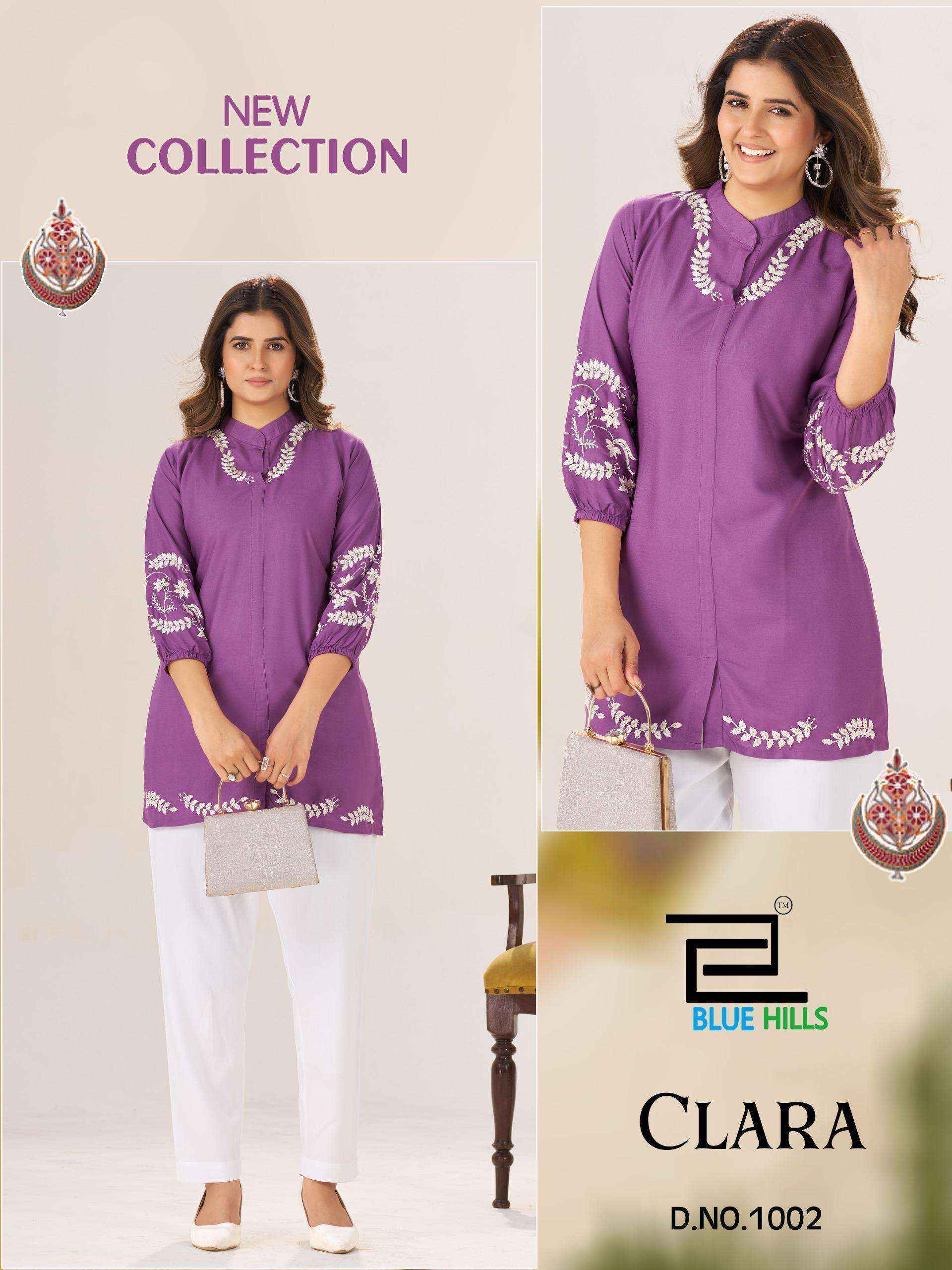 Blue Hills Clara Rayon Top Set Wholesale Collection ( 4 Pcs Catalog )