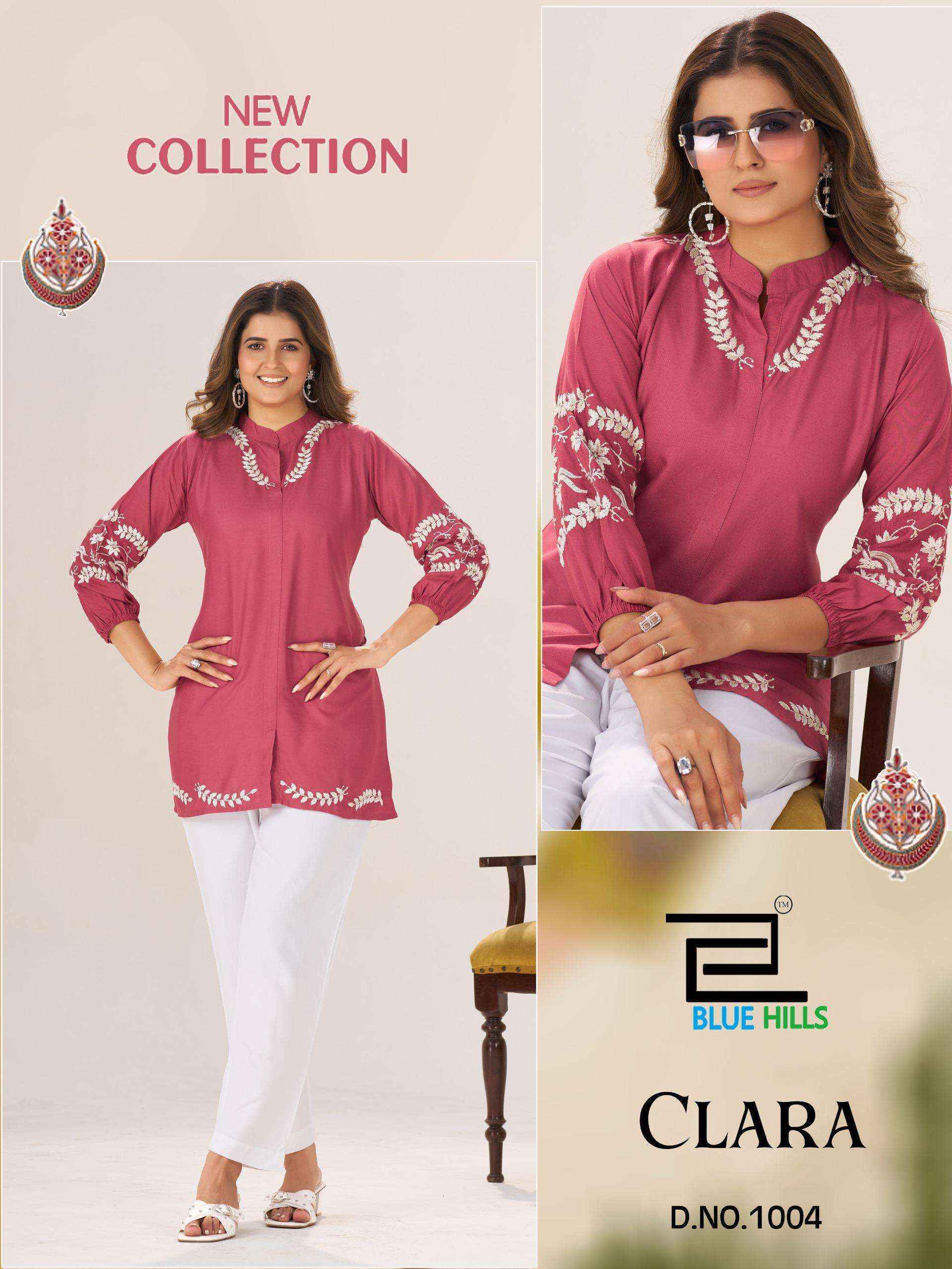 Blue Hills Clara Rayon Top Set Wholesale Collection ( 4 Pcs Catalog )