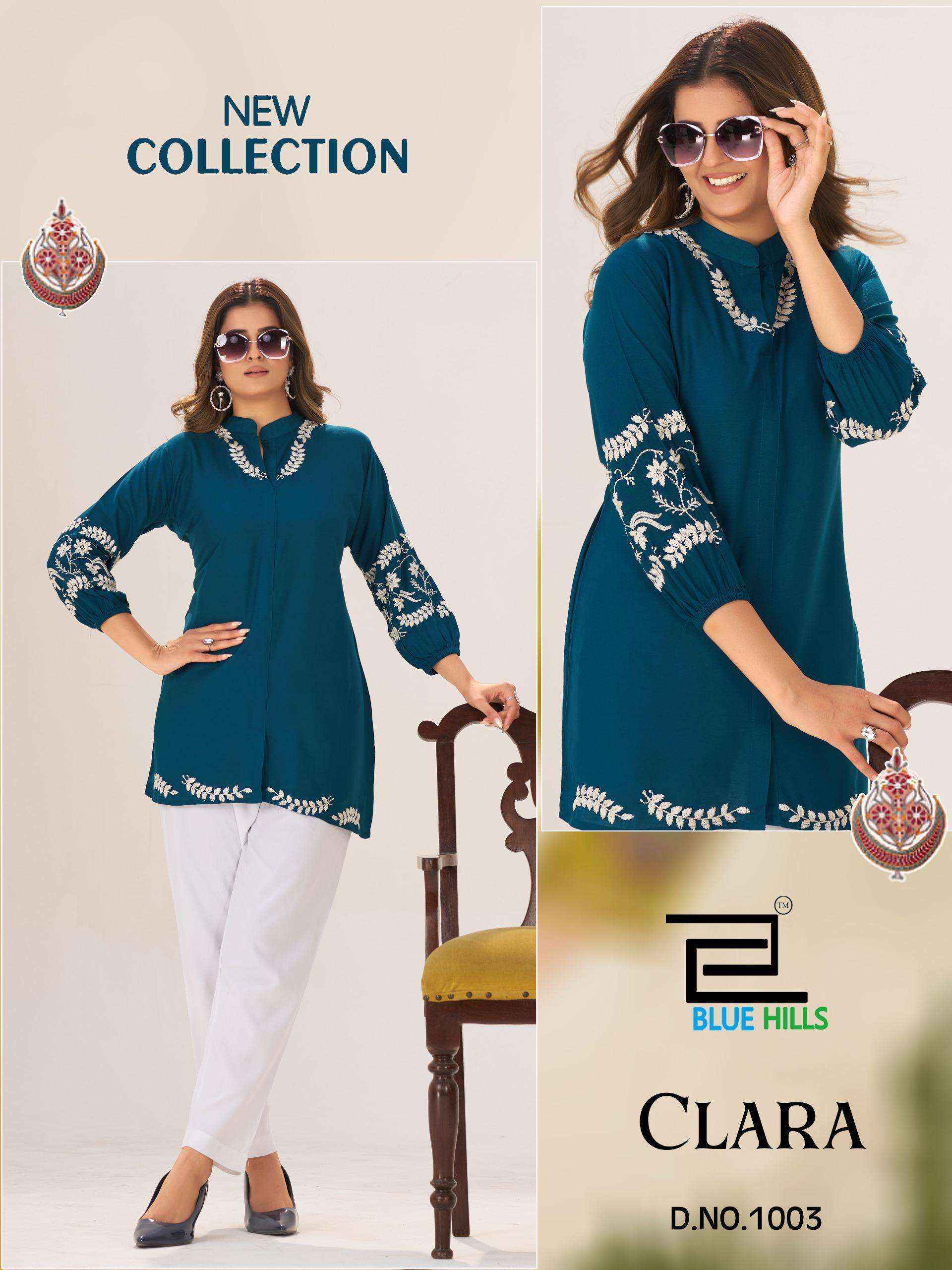Blue Hills Clara Rayon Top Set Wholesale Collection ( 4 Pcs Catalog )