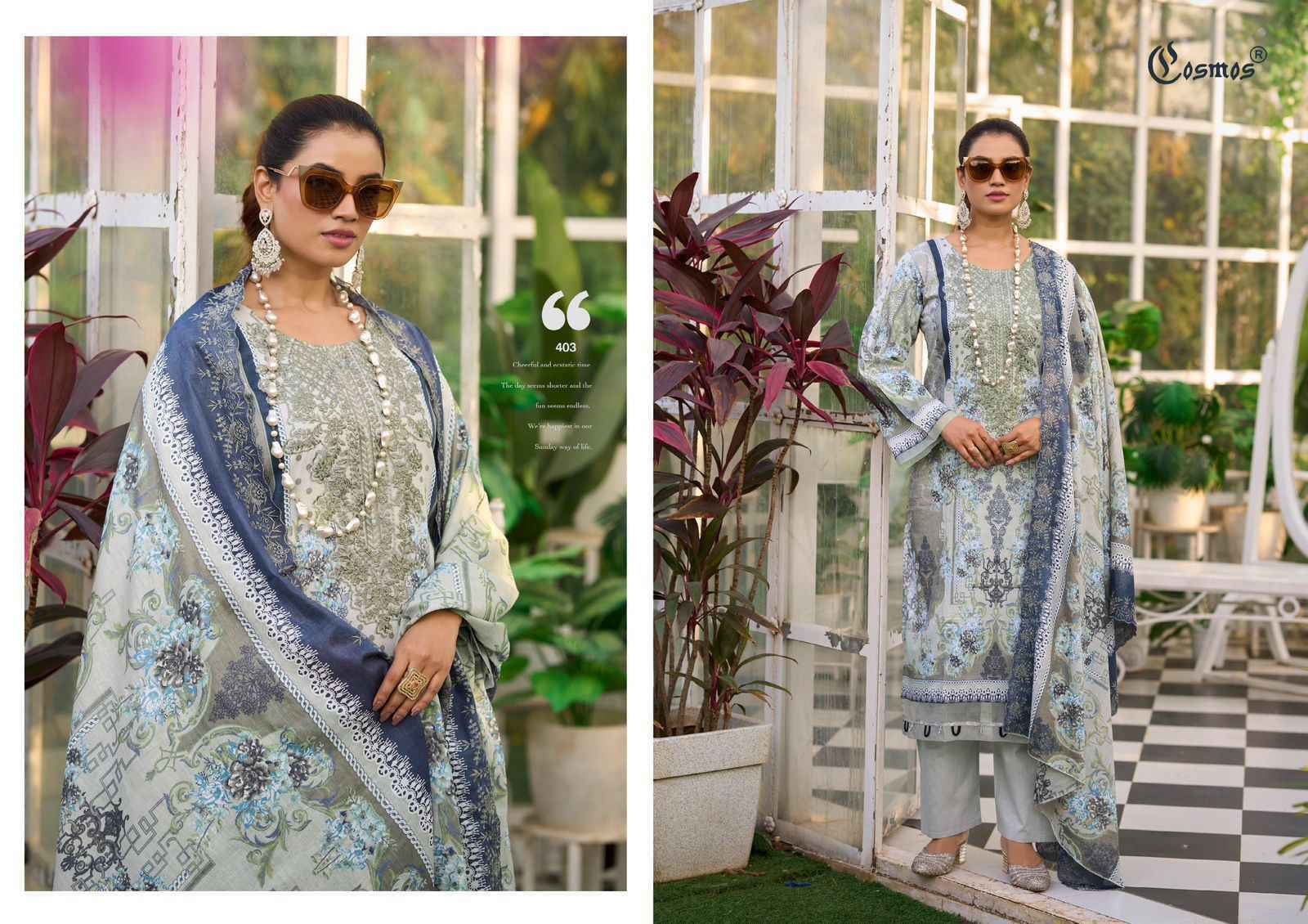 Cosmos Needle Wonder Vol 4 Lawn Cotton Dress Material Collection ( 8 Pcs Catalog )