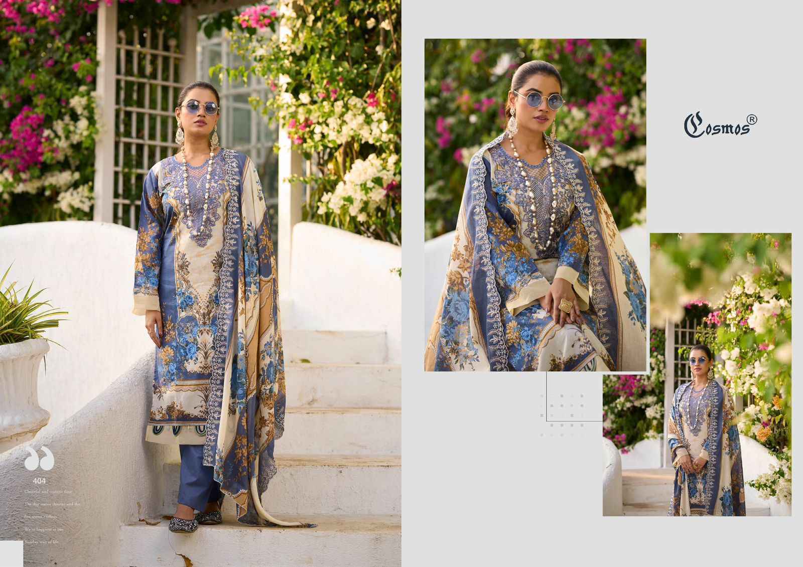 Cosmos Needle Wonder Vol 4 Lawn Cotton Dress Material Collection ( 8 Pcs Catalog )