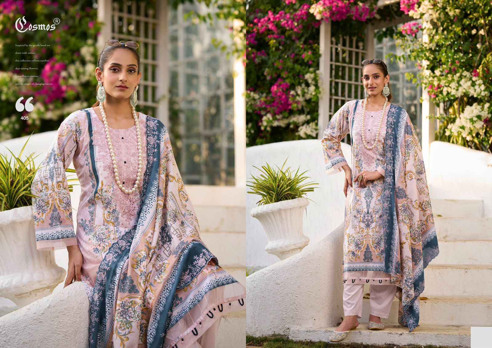 Cosmos Needle Wonder Vol 4 Lawn Cotton Dress Material Collection ( 8 Pcs Catalog )