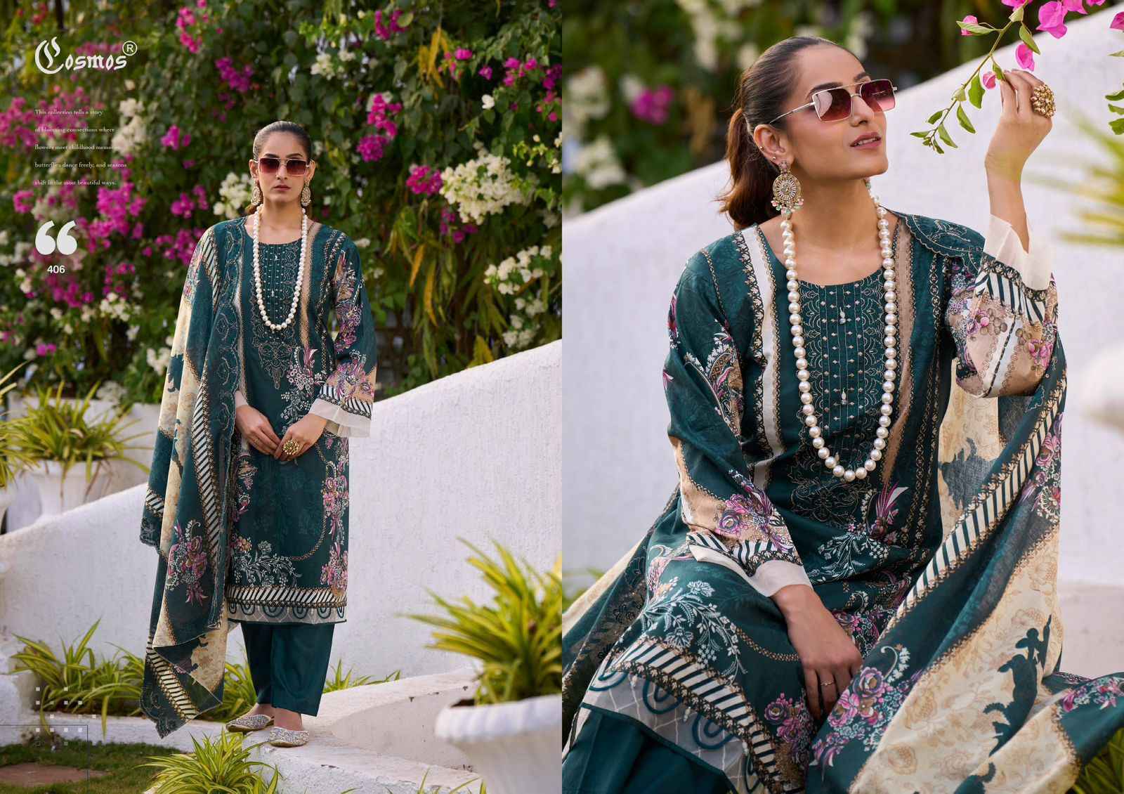Cosmos Needle Wonder Vol 4 Lawn Cotton Dress Material Collection ( 8 Pcs Catalog )