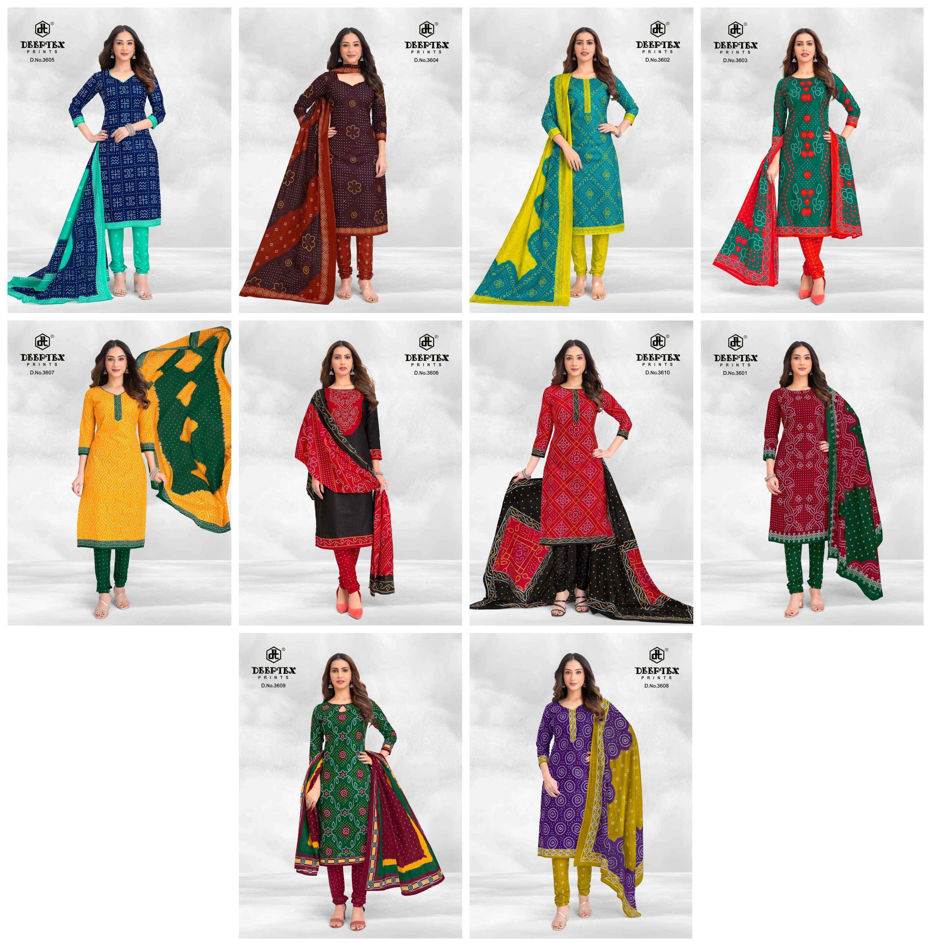 Deeptex Classic Chunaris Vol 36 Cotton Dress Materia Collection ( 10 Pcs Catalog )