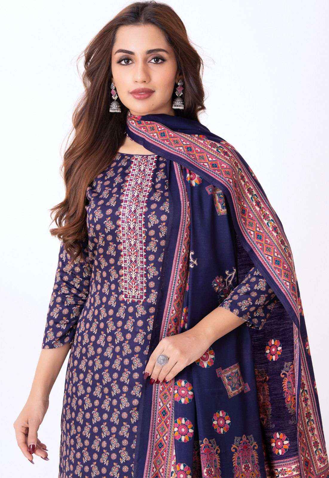 Deeptex Prints Mausami Vol 1 Heavy Jam Satin Dress Material ( 8 Pcs Catalogue )