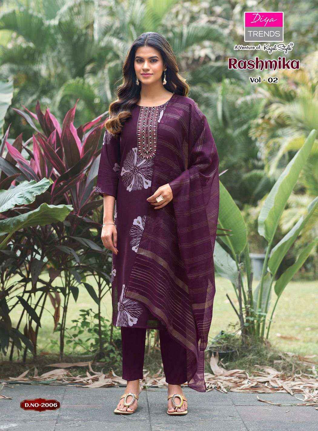 Diya Trends Rahsmika Vol 2 Exclusive Fancy 3 Piece Pair Collection ( 8 Pcs Catalog )