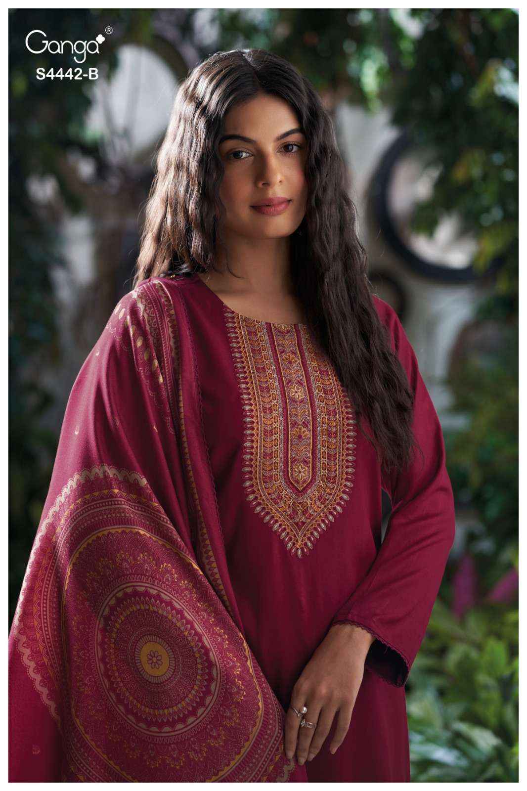 Ganga Fashion Revia 4442 Premium Designs Cotton Dress Material Wholesale Collection ( 4 Pcs Catalog )