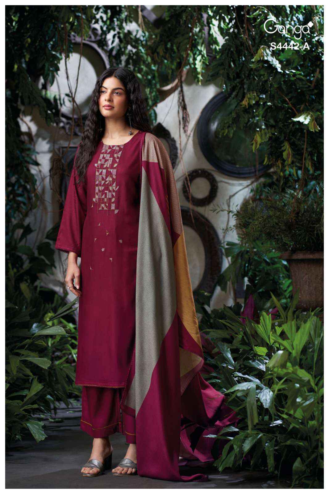 Ganga Fashion Revia 4442 Premium Designs Cotton Dress Material Wholesale Collection ( 4 Pcs Catalog )