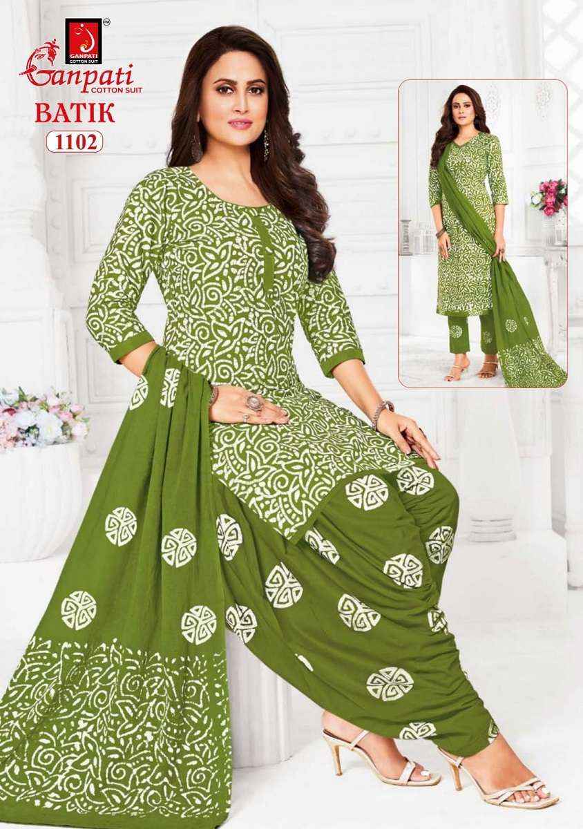 Ganpati Batik Patiyala Vol 11 Pure Cotton Dress Material Collection ( 12 Pcs Catalog )