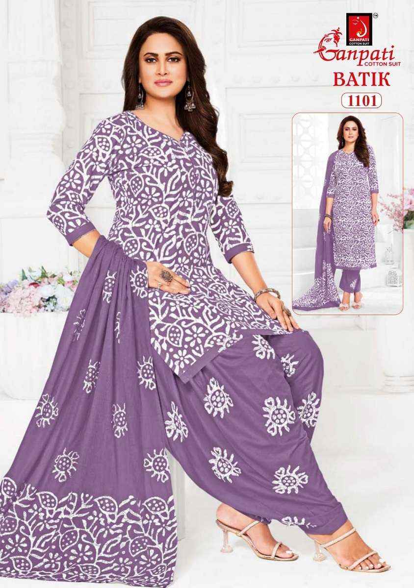 Ganpati Batik Patiyala Vol 11 Pure Cotton Dress Material Collection ( 12 Pcs Catalog )