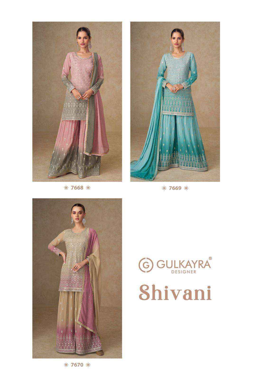 Gulkayra Shivani 7668 To 7670 Designer Palazzo Partywear Collection ( 3 Pcs Catalog )