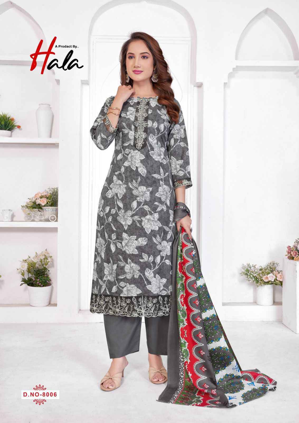 Hala Superstar Vol 8 Cotton Dress Material 6 pcs Catalogue