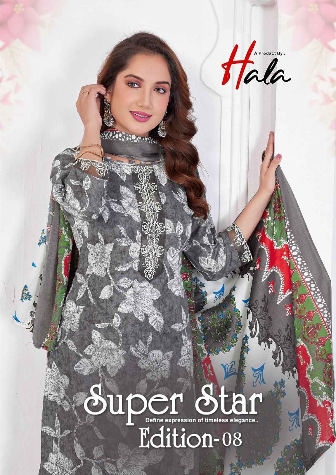 Hala Superstar Vol 8 Cotton Dress Material 6 pcs Catalogue