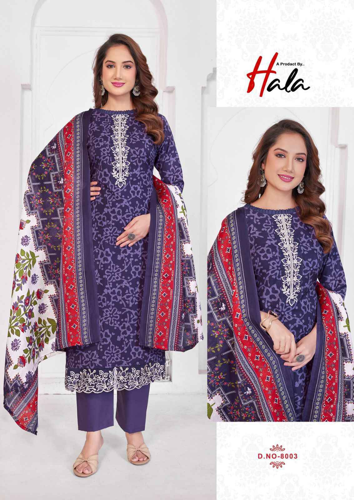 Hala Superstar Vol 8 Cotton Dress Material 6 pcs Catalogue