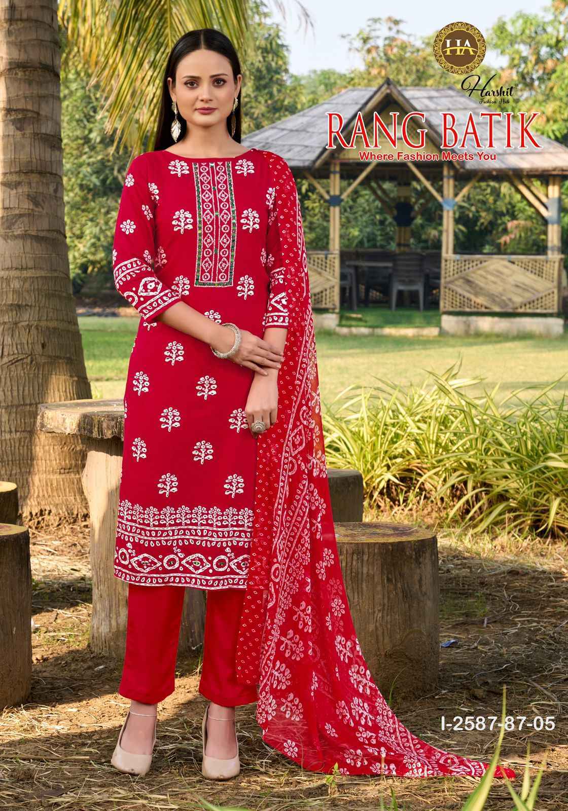 Harshit Fashion Rang Batik Viscose Reyon Dress Material Wholesale Collection ( 6 Pcs Catalog )