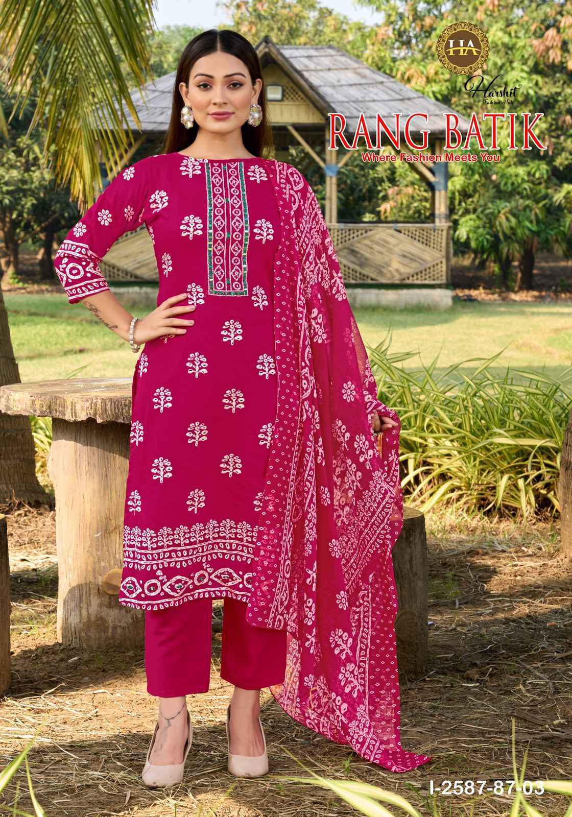 Harshit Fashion Rang Batik Viscose Reyon Dress Material Wholesale Collection ( 6 Pcs Catalog )