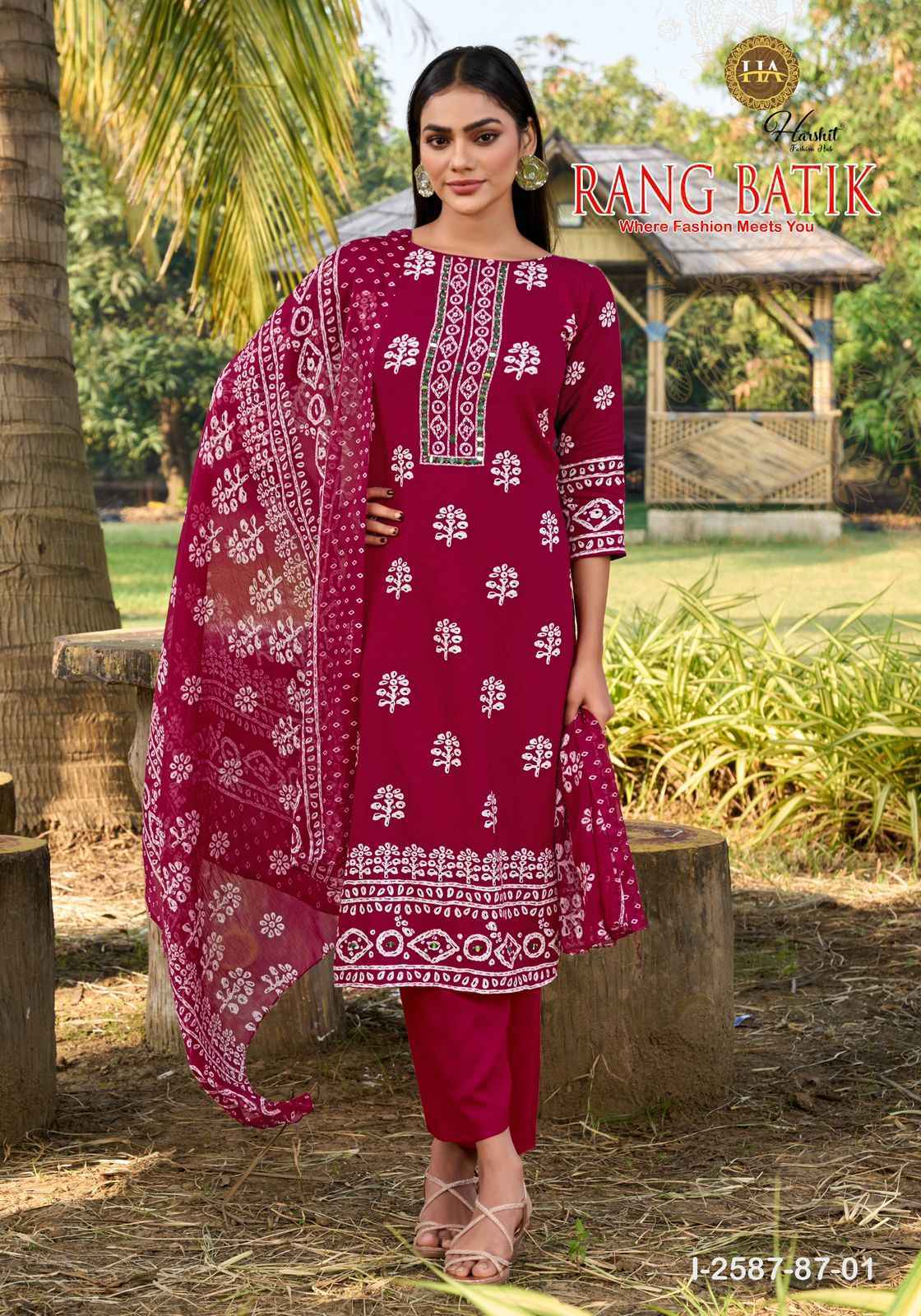 Harshit Fashion Rang Batik Viscose Reyon Dress Material Wholesale Collection ( 6 Pcs Catalog )