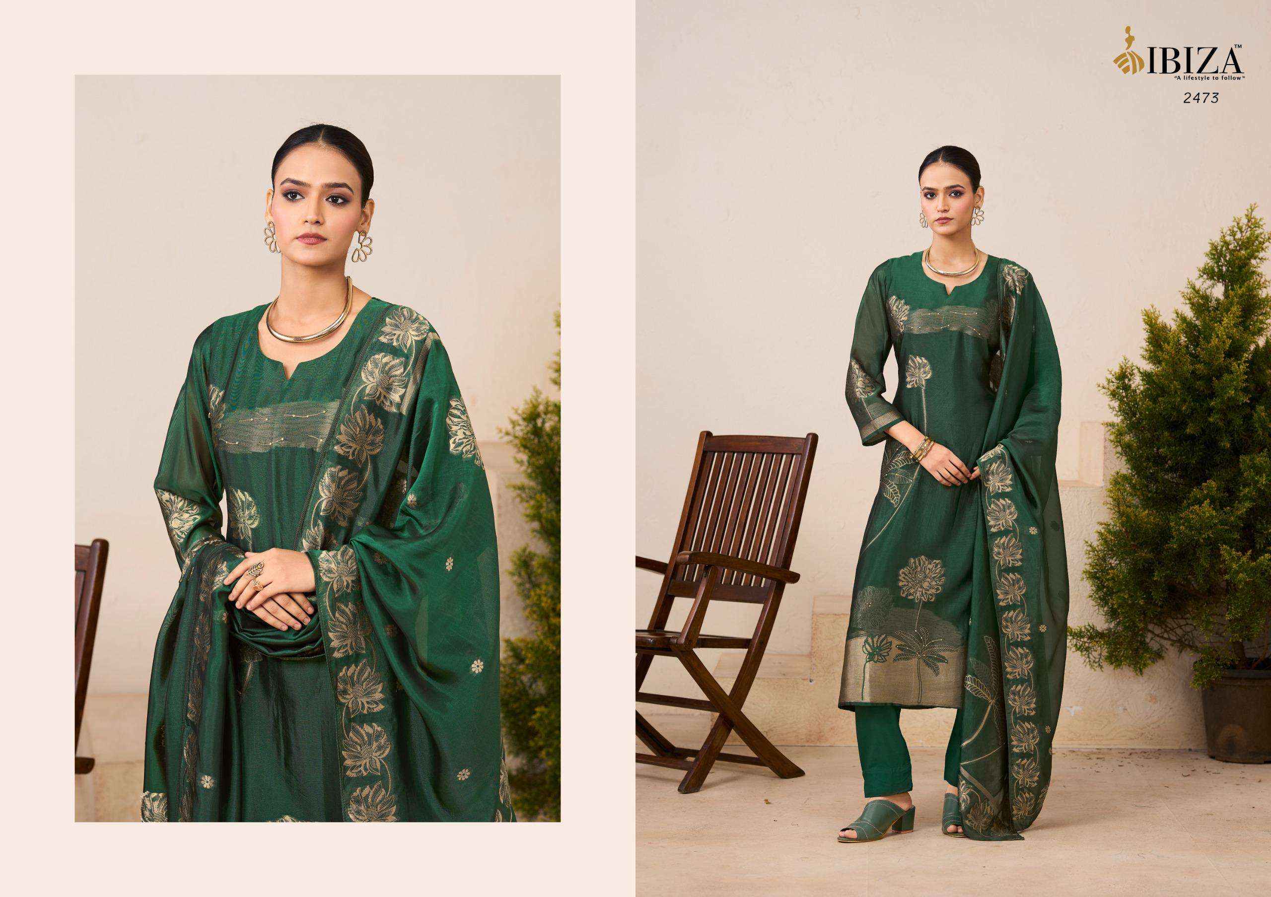 Ibiza Aroha Designer Jacquard Silk Partywear Style Suit Catalog Wholesale