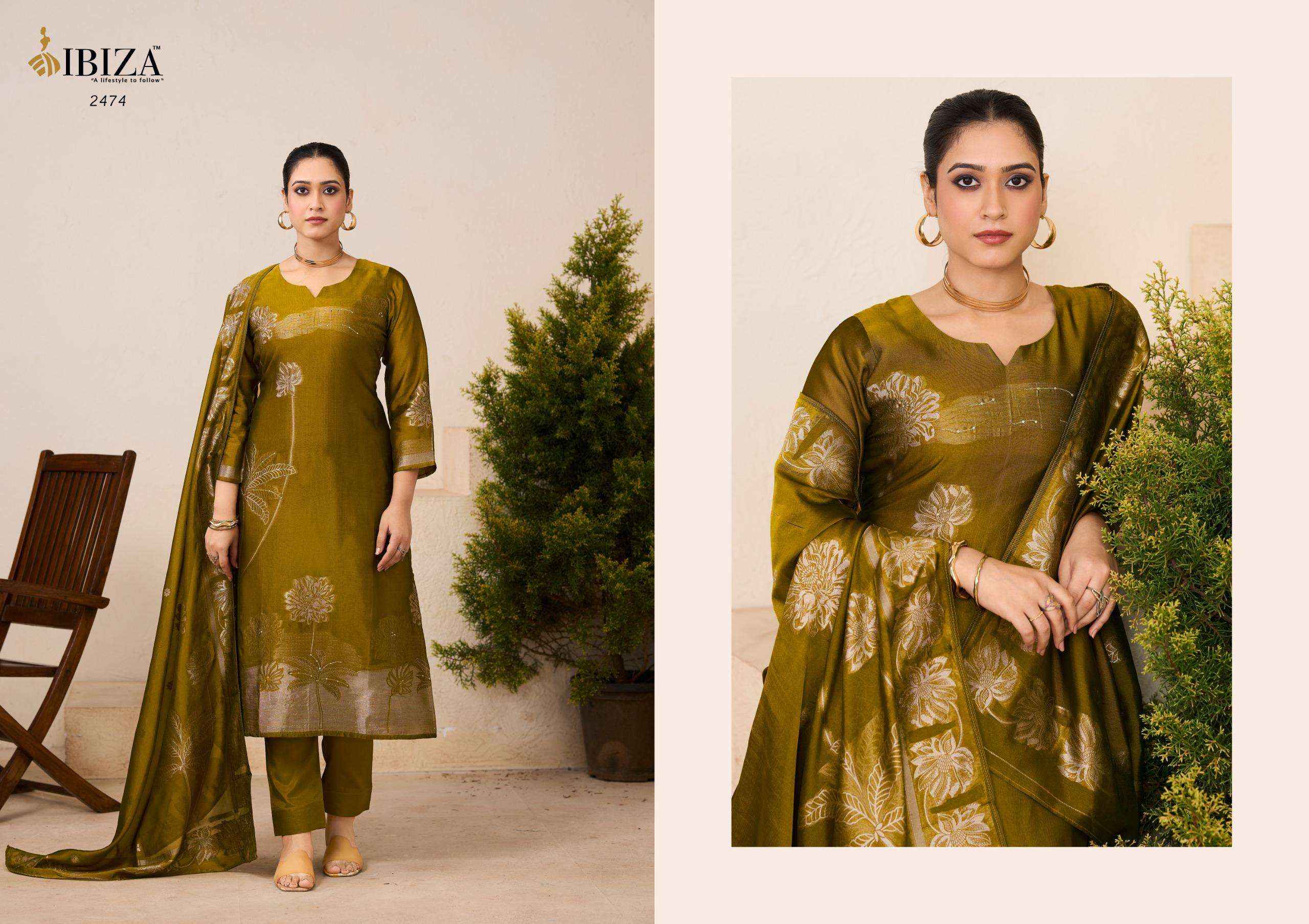 Ibiza Aroha Designer Jacquard Silk Partywear Style Suit Catalog Wholesale