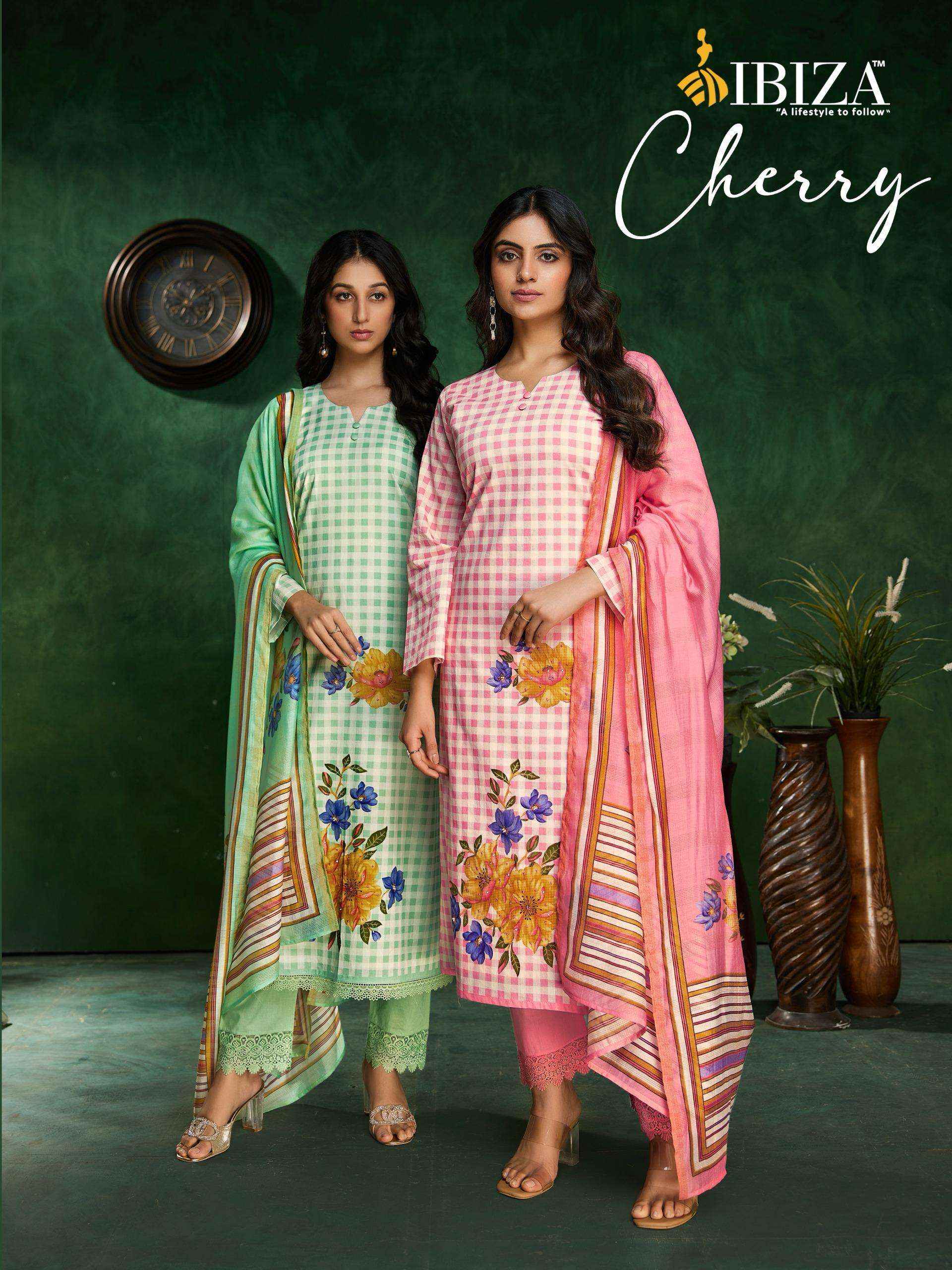 Ibiza Cherry Pure Lawn Cotton Ladies Dress Material Wholesale Collection ( 4 Pcs Catalog )
