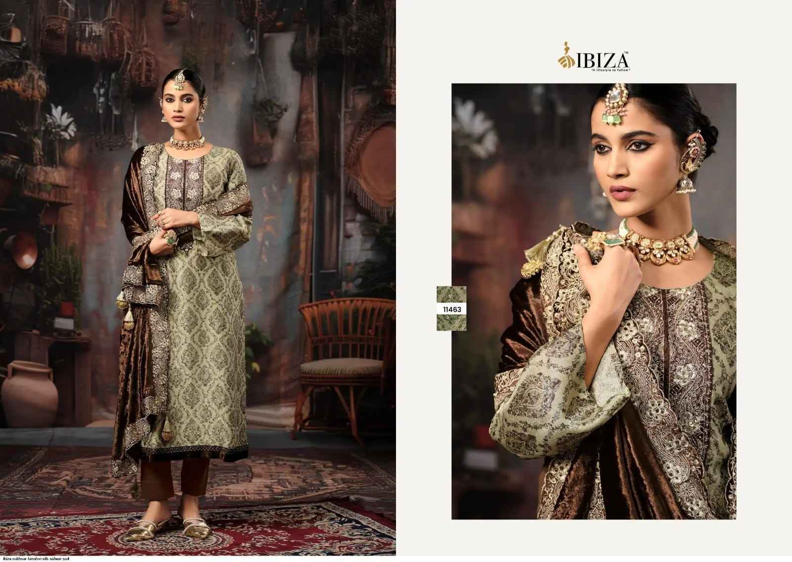 Ibiza Rukhsar Silk Jacquard Dress Material Collection ( 4 Pcs Catalog )