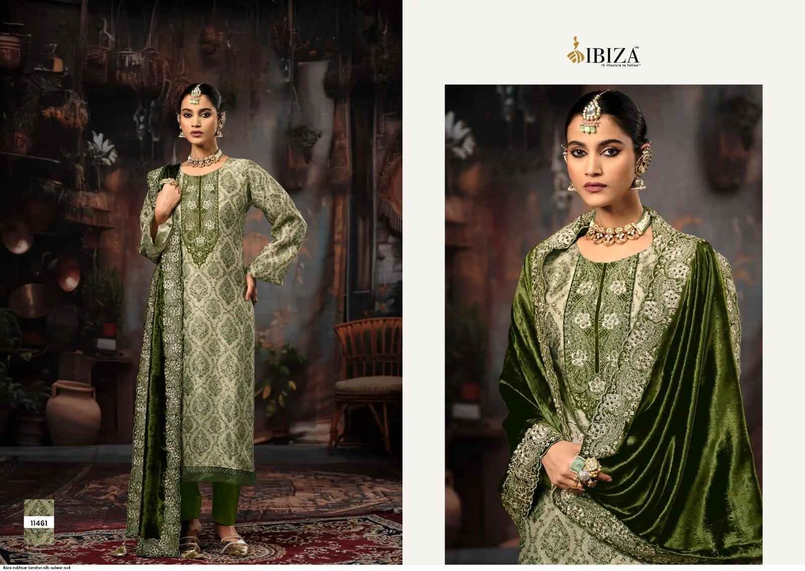 Ibiza Rukhsar Silk Jacquard Dress Material Collection ( 4 Pcs Catalog )