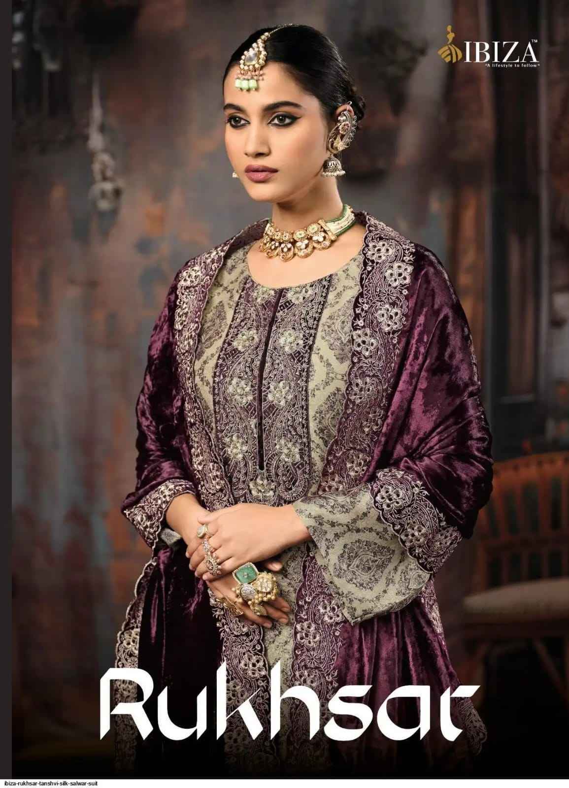 Ibiza Rukhsar Silk Jacquard Dress Material Collection ( 4 Pcs Catalog )