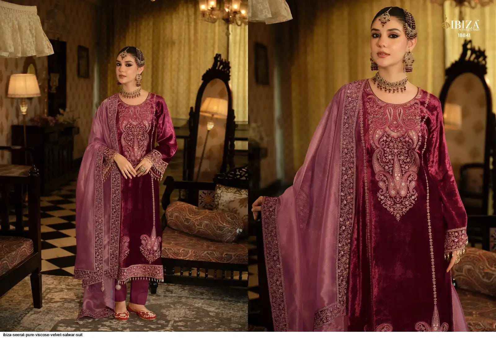 Ibiza Seerat Viscouse Velvet Dress Material Wholesale Collection ( 6 Pcs Catalog )