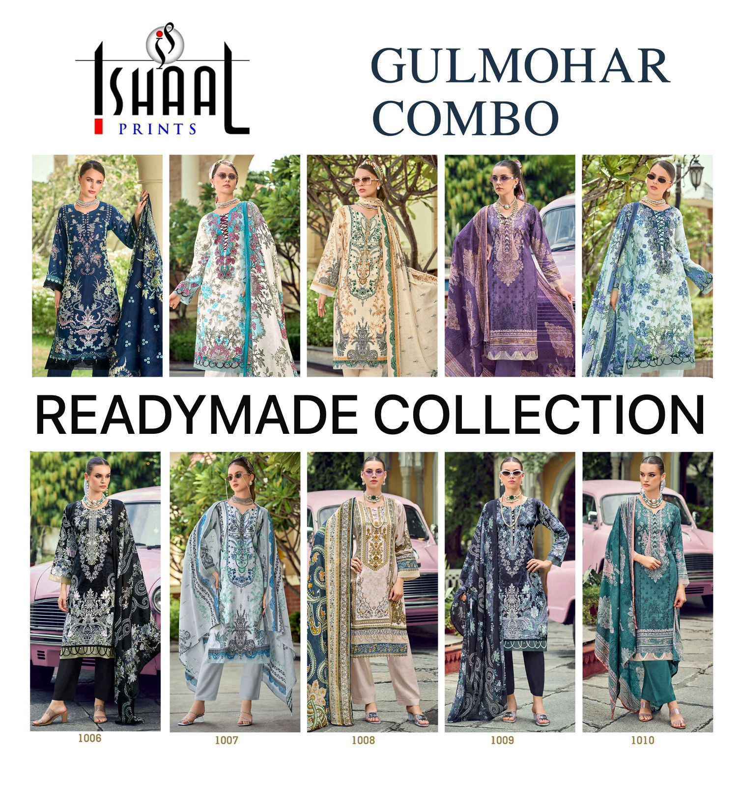 Ishaal Prints Gulmohar Combo Readymade Lawn Cotton Dress Wholesale Collection ( 10 Pcs Catalog )