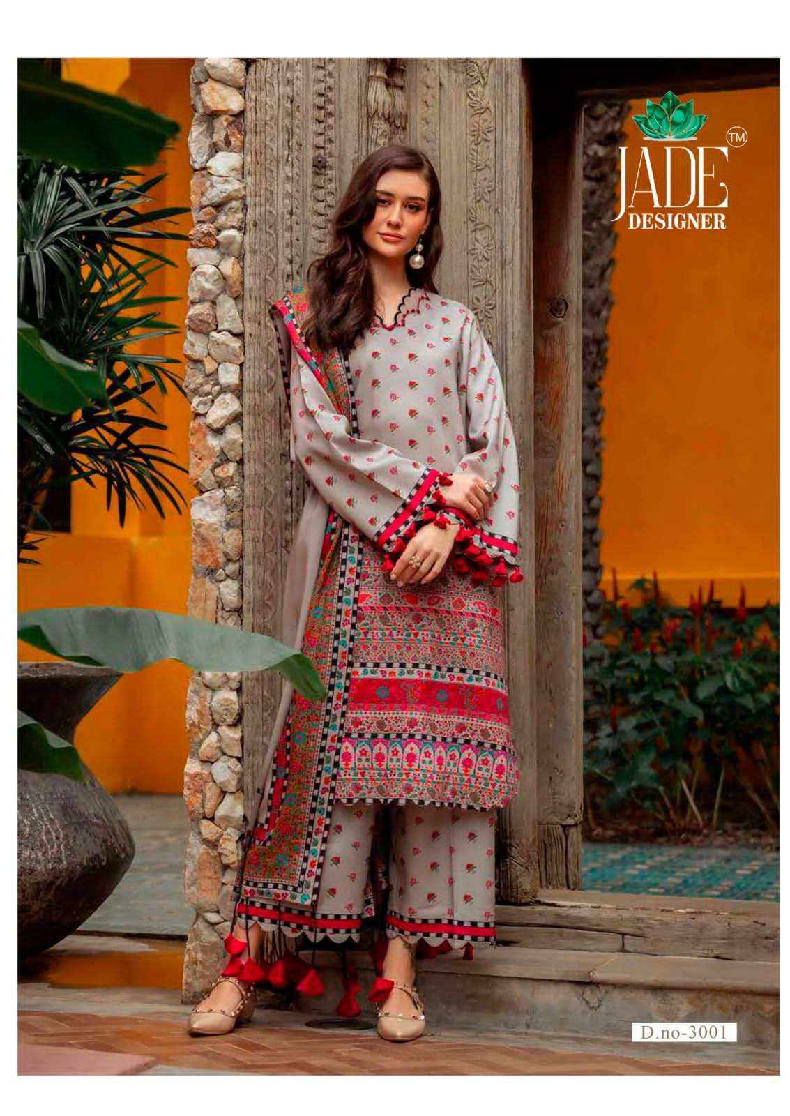Jade Ayesha Zara Vol-3 Lawn Cotton Pakistani Dress Material Wholesale price ( 6 Pcs Set )