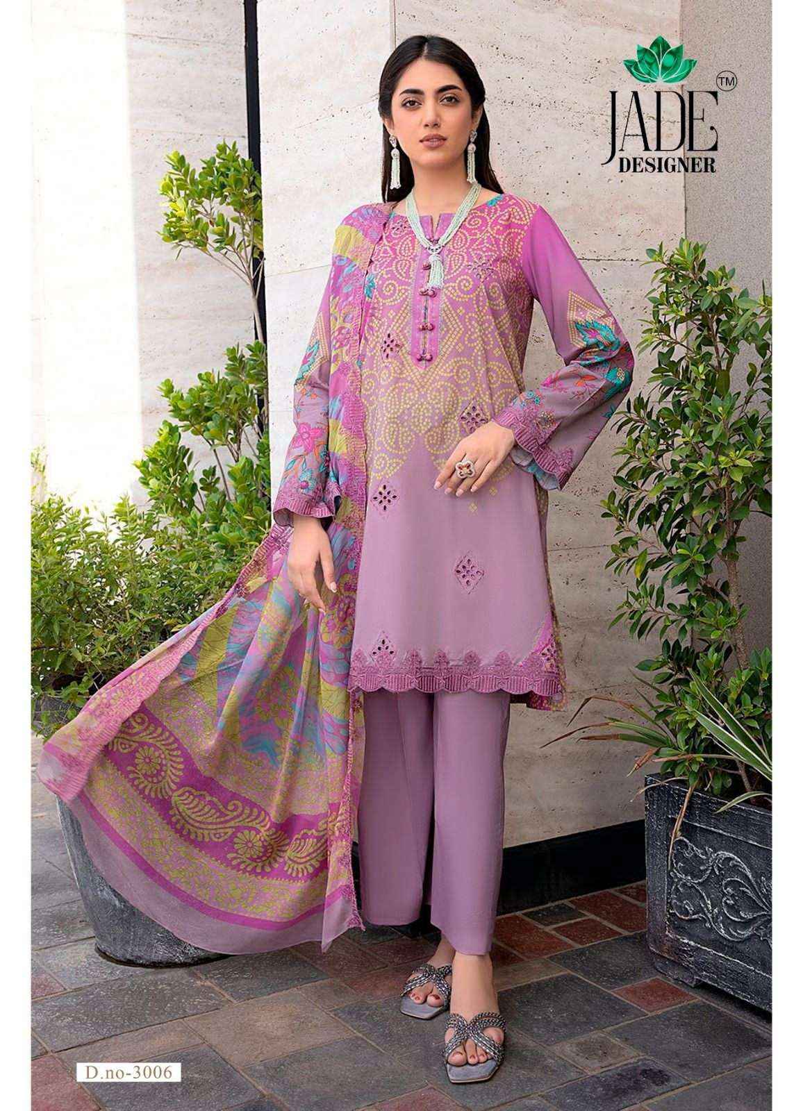Jade Ayesha Zara Vol-3 Lawn Cotton Pakistani Dress Material Wholesale price ( 6 Pcs Set )