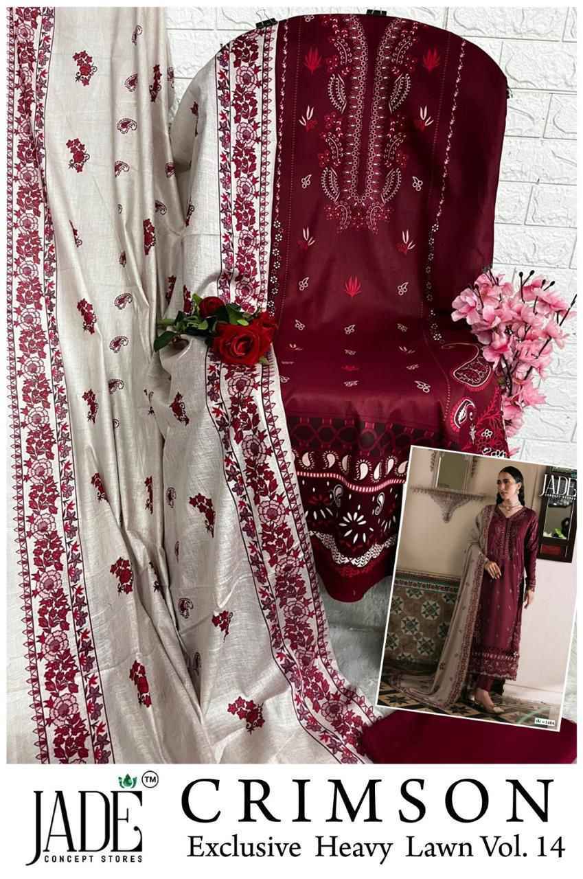 Jade Crimson Vol 14 Lawn Cotton Dress Material Collection ( 6 Pcs Catalog )