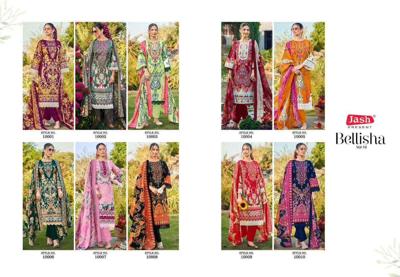 Jash Bellisha Vol 10 Cotton Dress Material New Catalog Wholesale Price ( 10 pcs Catalogue )