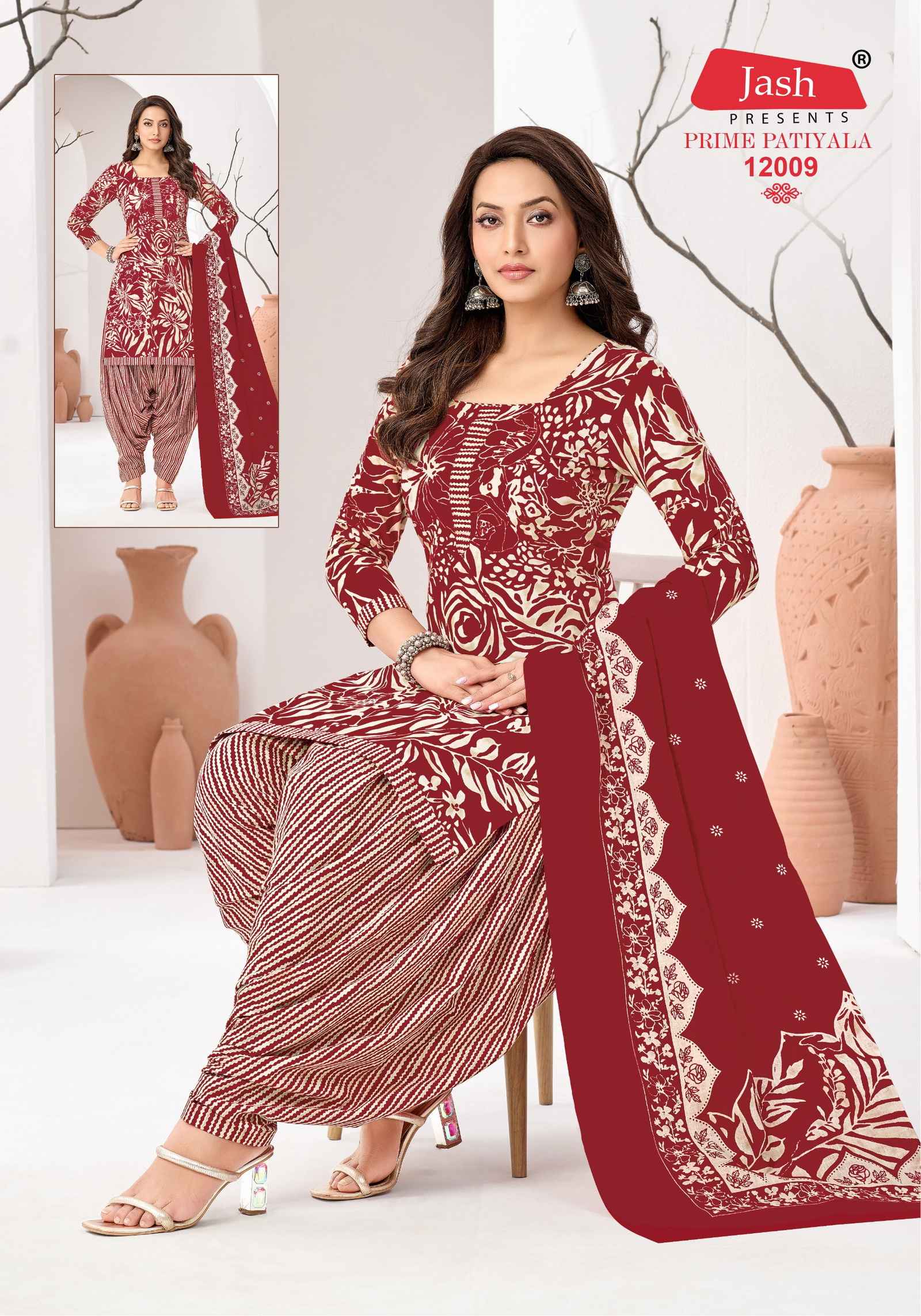 Jash Prime Patiyala Vol 12 Cotton Dress Material Wholesale Price ( 10 Pcs Catalogue )