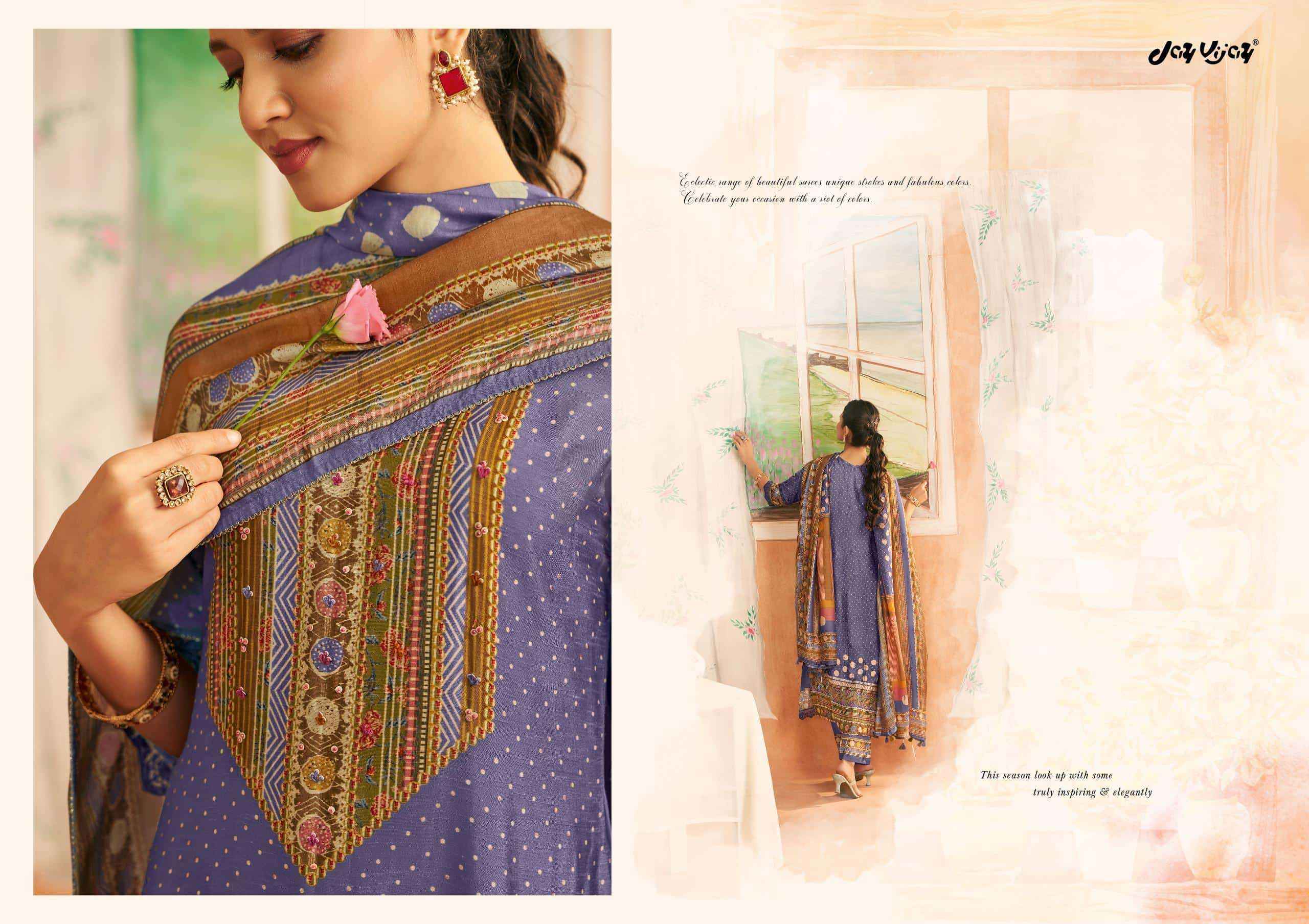Jay Vijay Sapno Ki Khidki Premium Design Bemberg Silk Suit Collection ( 6 Pcs Catalog )