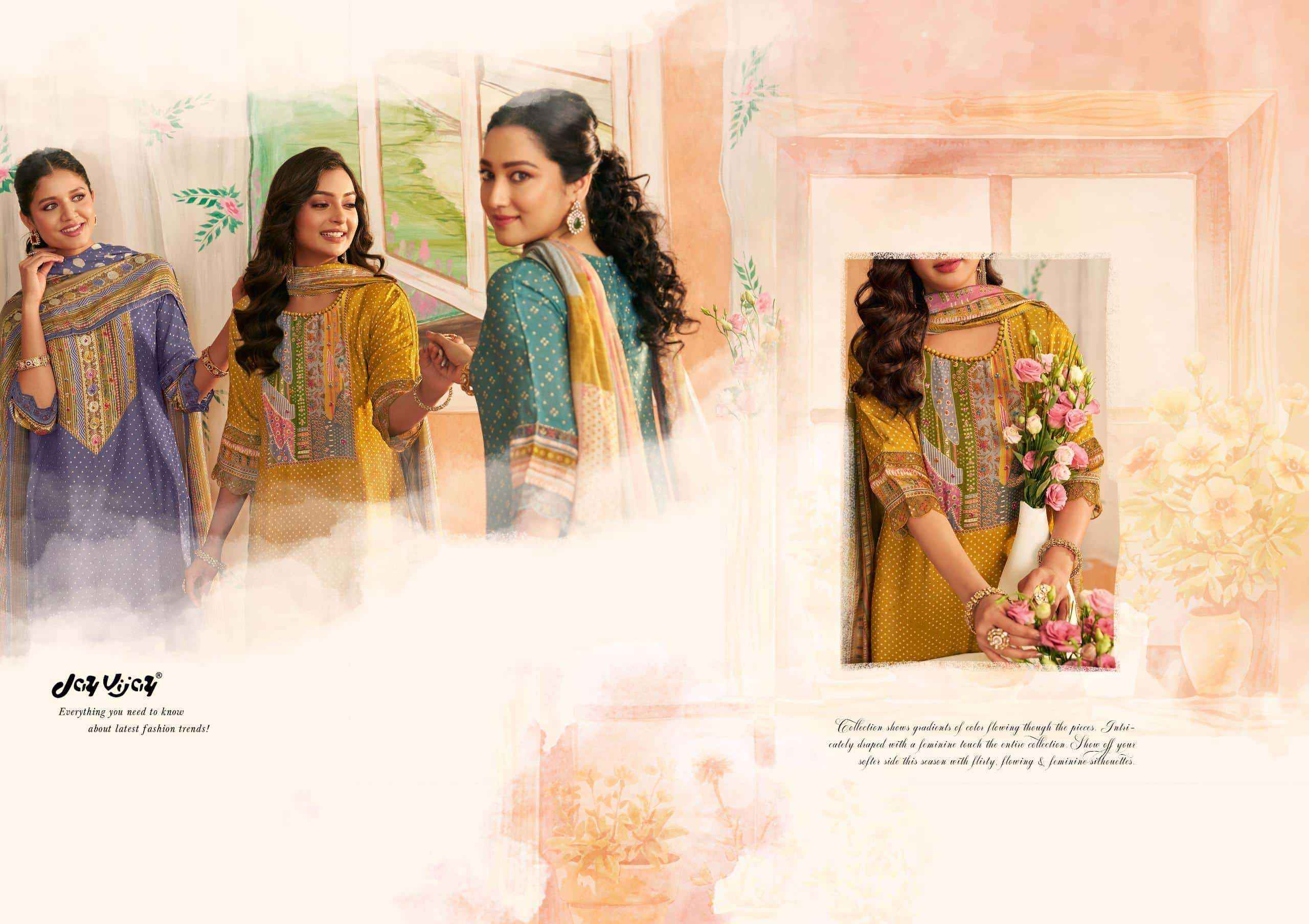 Jay Vijay Sapno Ki Khidki Premium Design Bemberg Silk Suit Collection ( 6 Pcs Catalog )