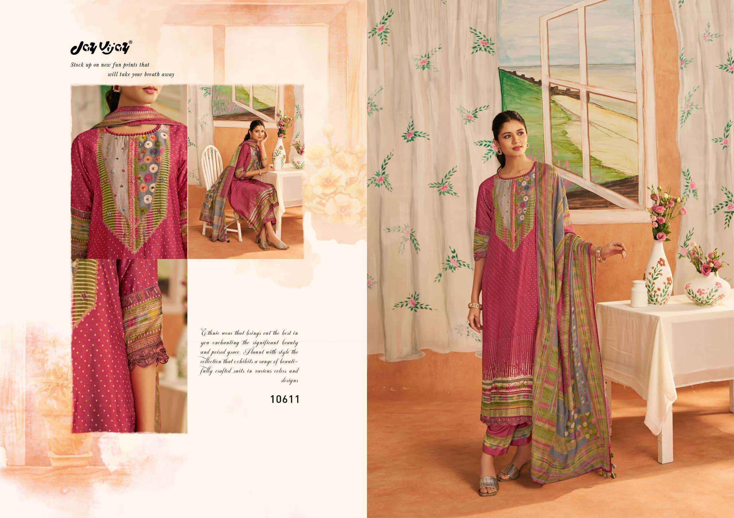 Jay Vijay Sapno Ki Khidki Premium Design Bemberg Silk Suit Collection ( 6 Pcs Catalog )