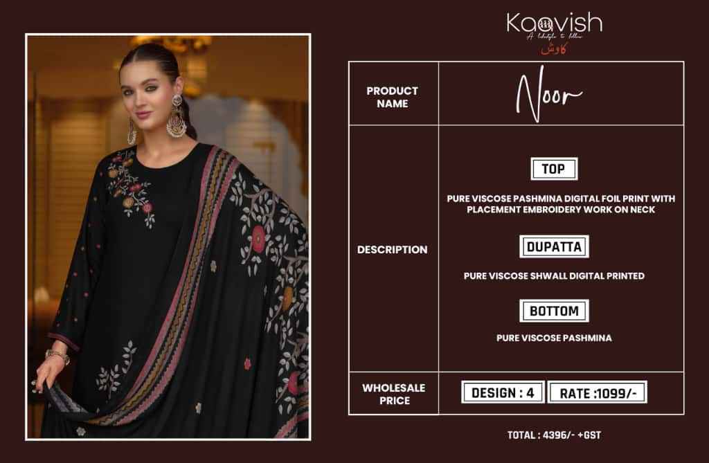 Kaavish Noor Viscouse Pashmina Dress Material Wholesale Collection ( 4 Pcs Catalog )
